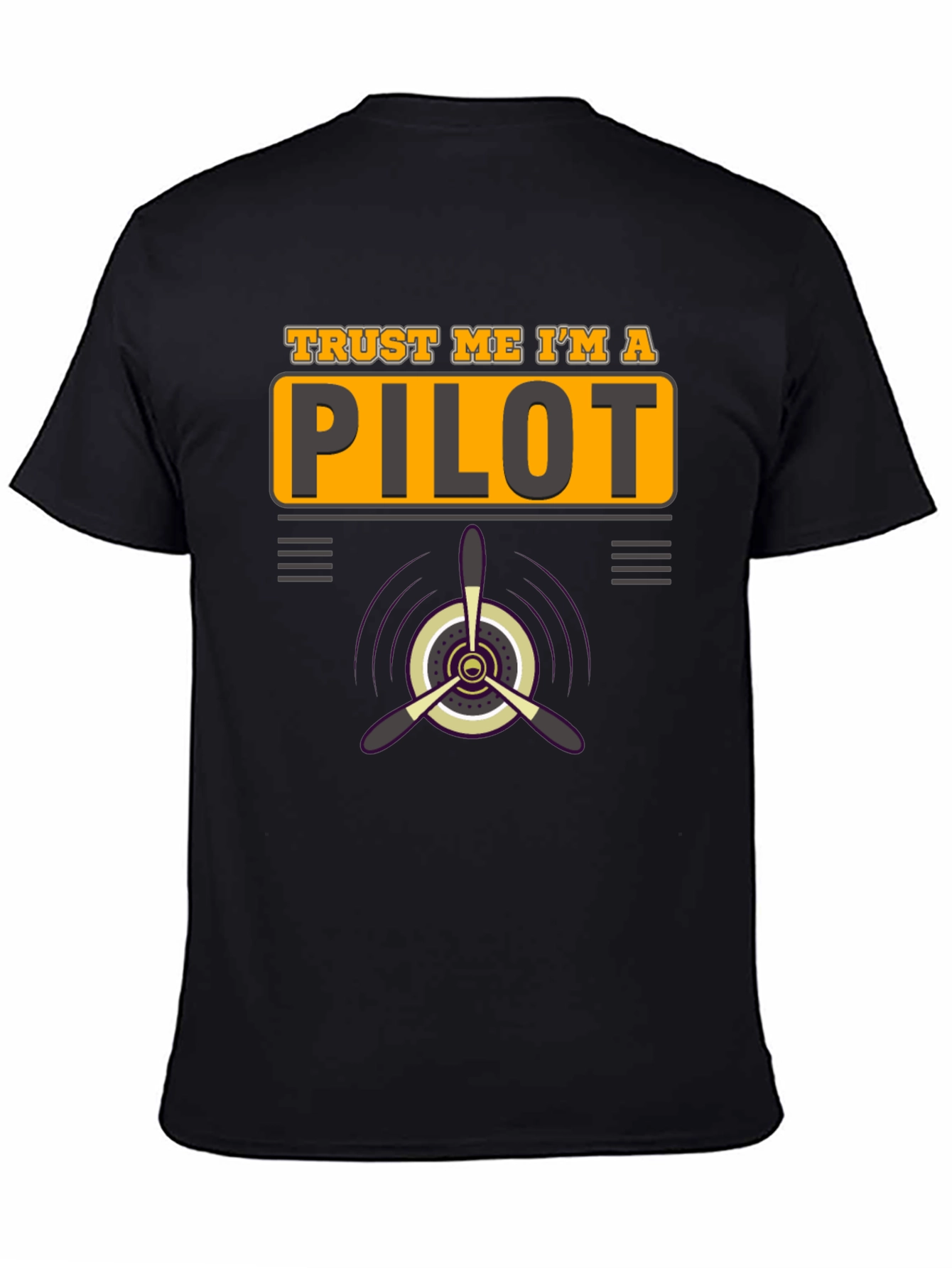 Black Trust Me I'm a Pilot Black T-Shirt Aviation Airplane Gift view 4