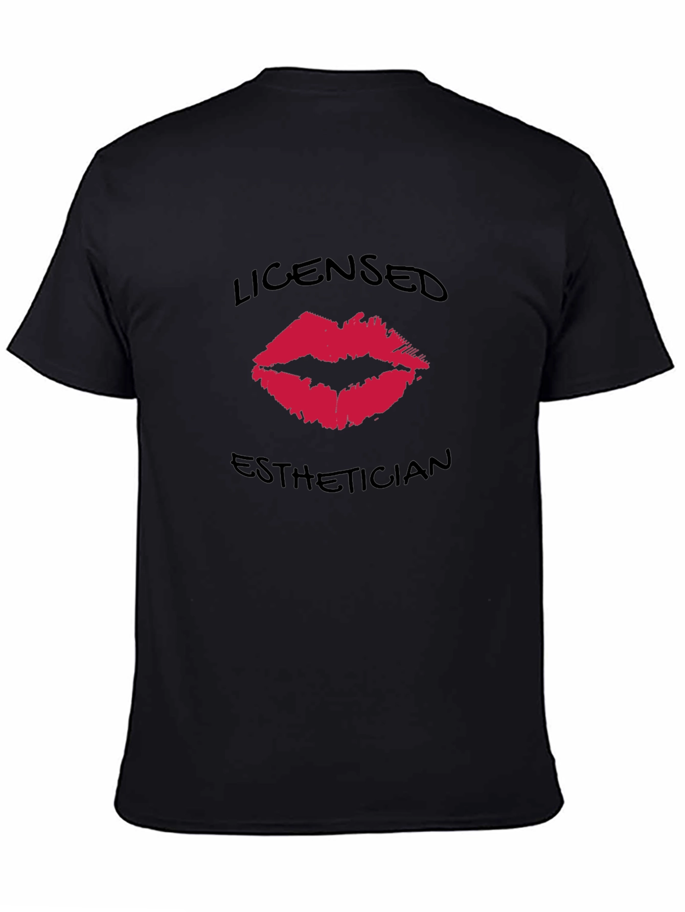 Black Licensed Esthetician Kiss T-Shirt view 4