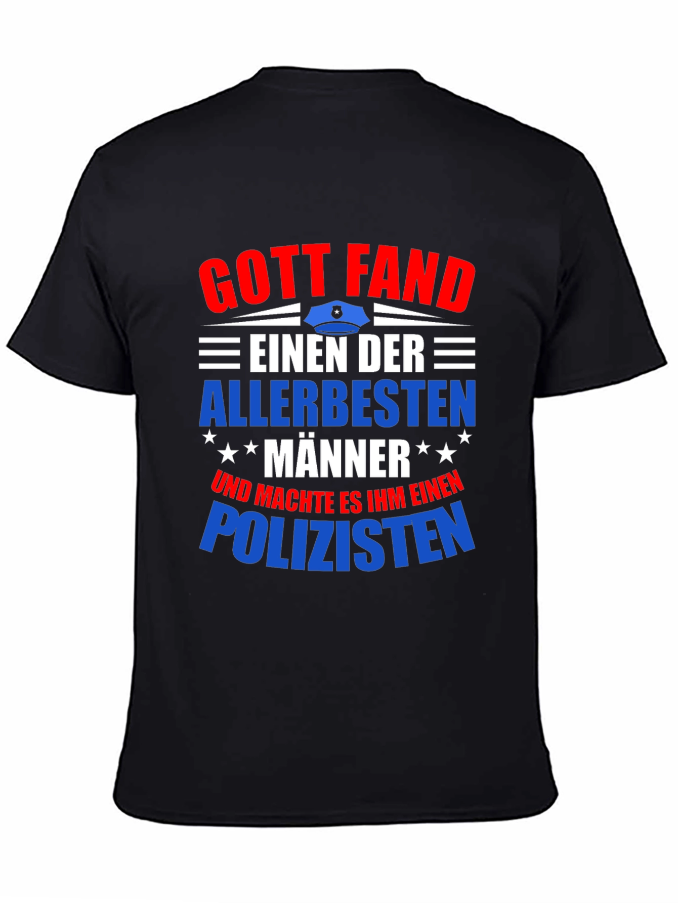 Black Gott Fand Policeman T-Shirt - Best Man view 4