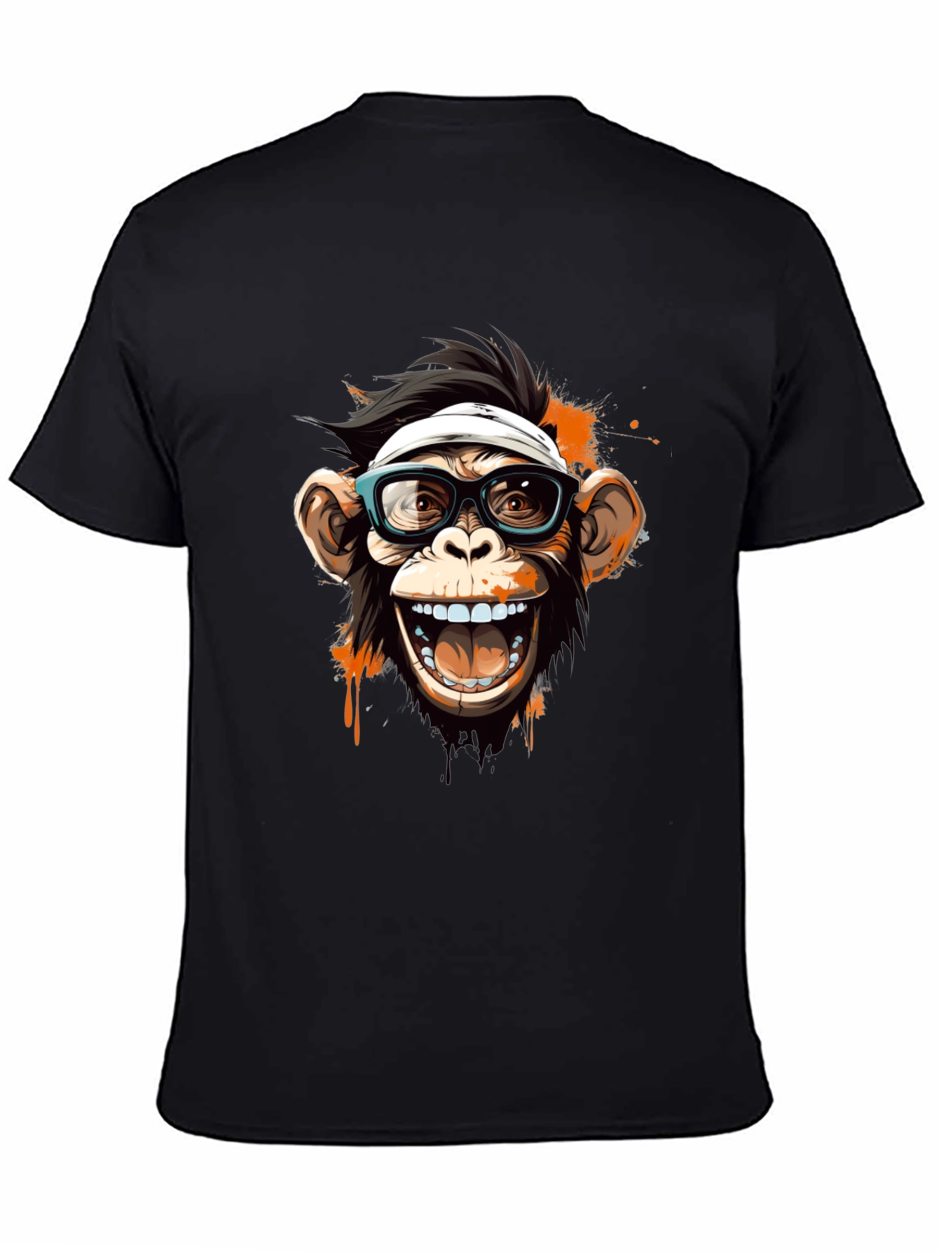 Black Funny Monkey Graphic Tee view 4