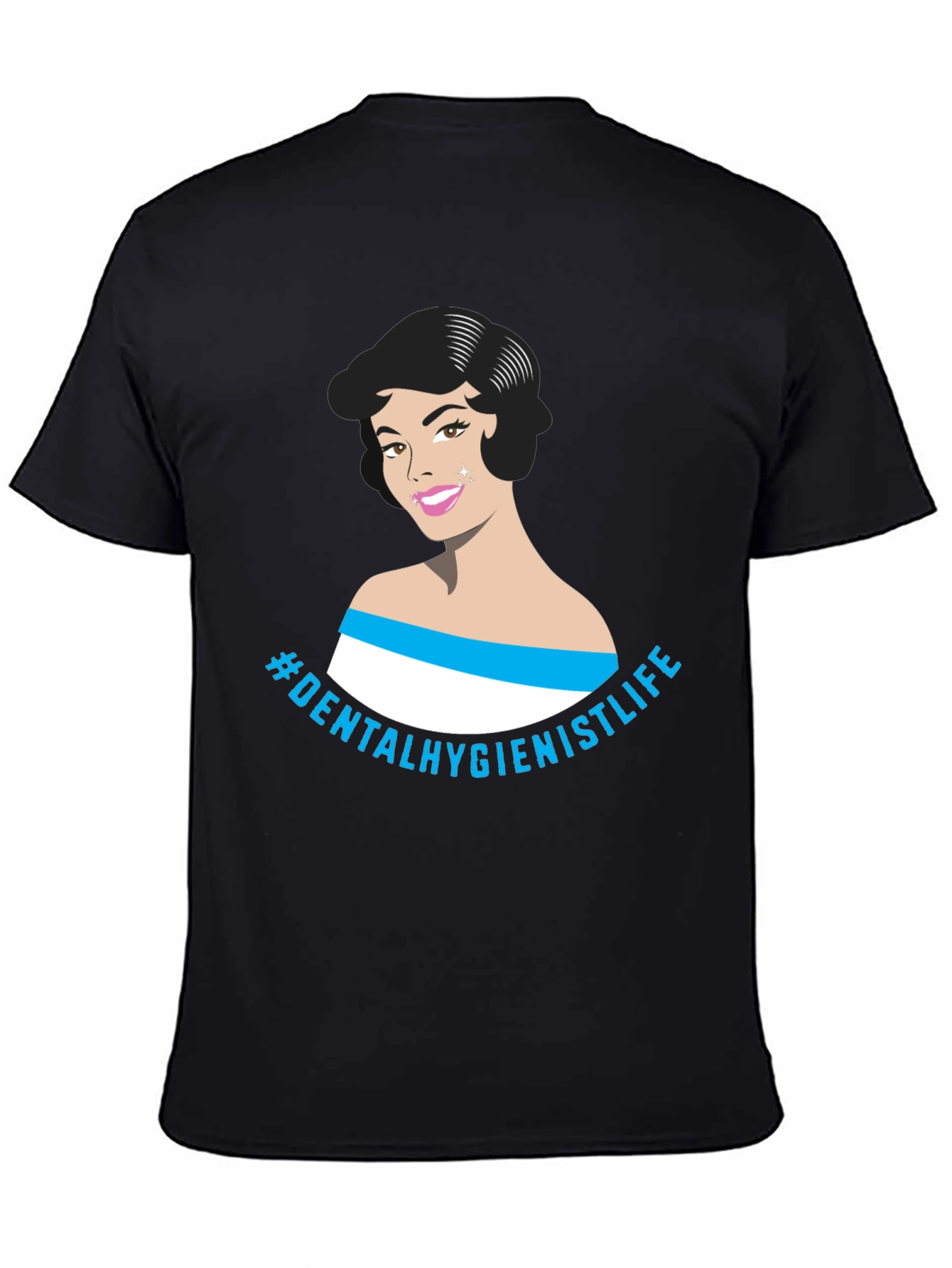 Black Dental Hygienist Life Graphic Tee - Black view 4