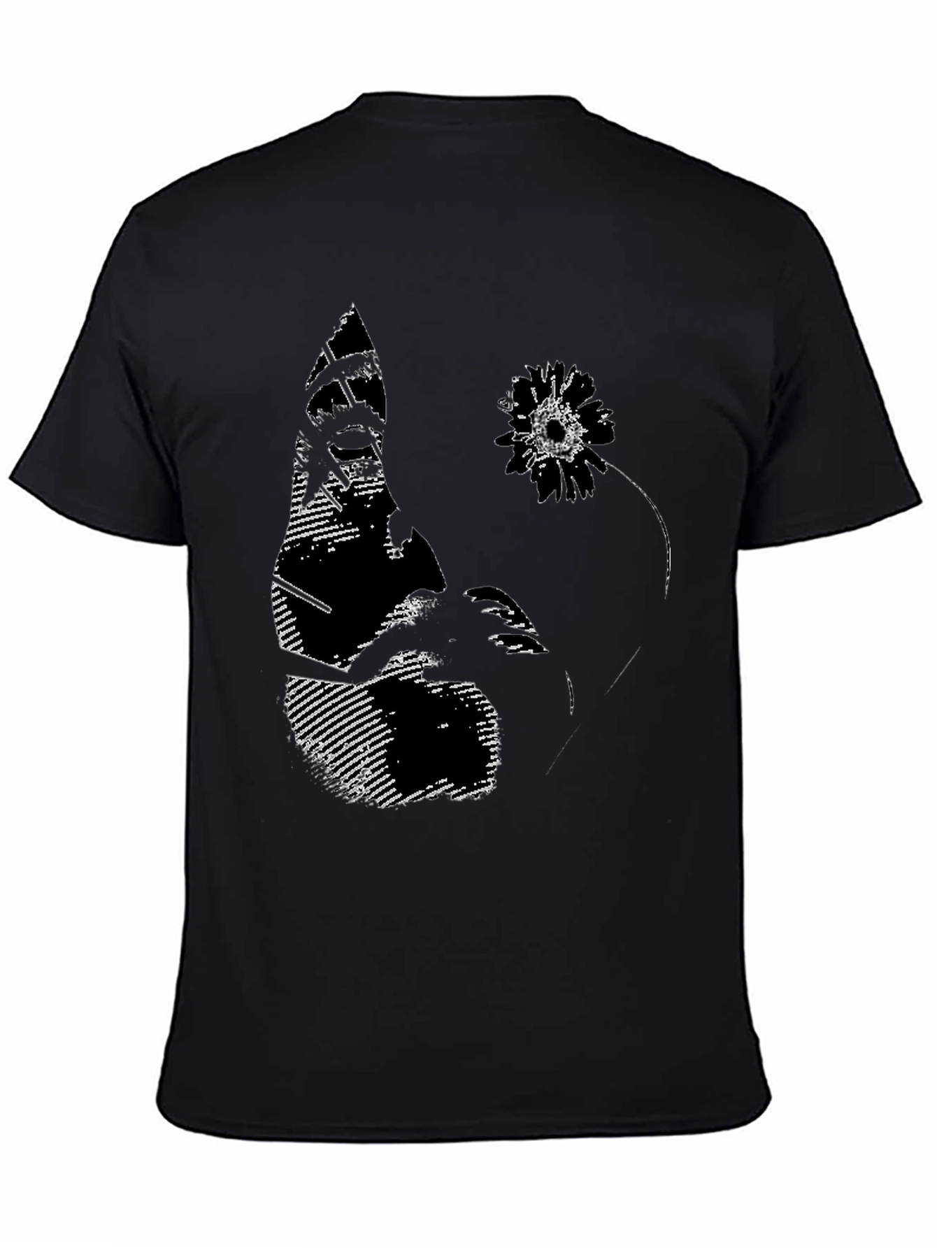 Black Abstract Graphic Print Black T-Shirt view 4