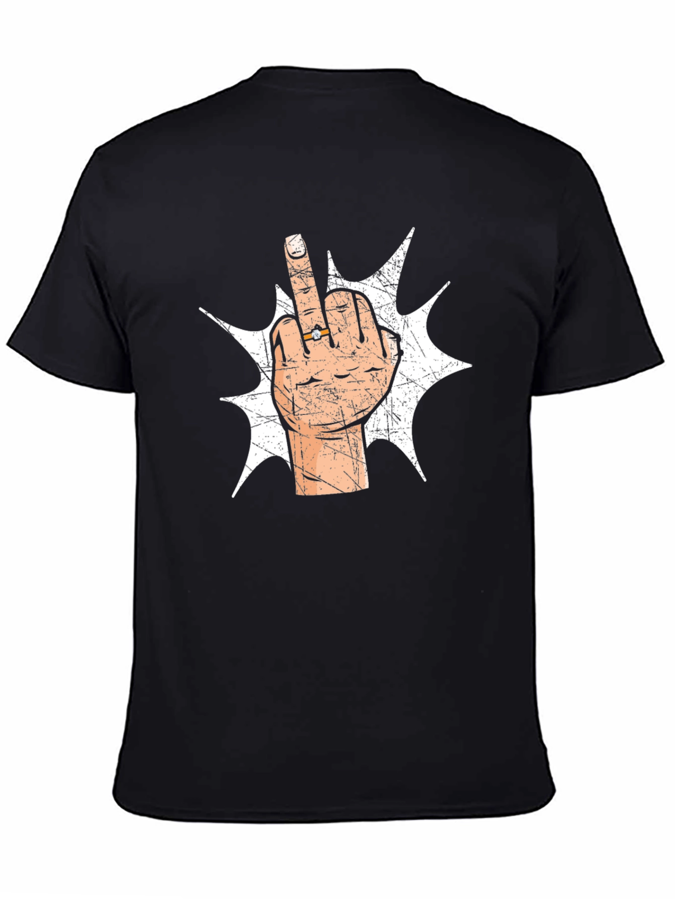 Black Middle Finger Ring Graphic Tee view 4