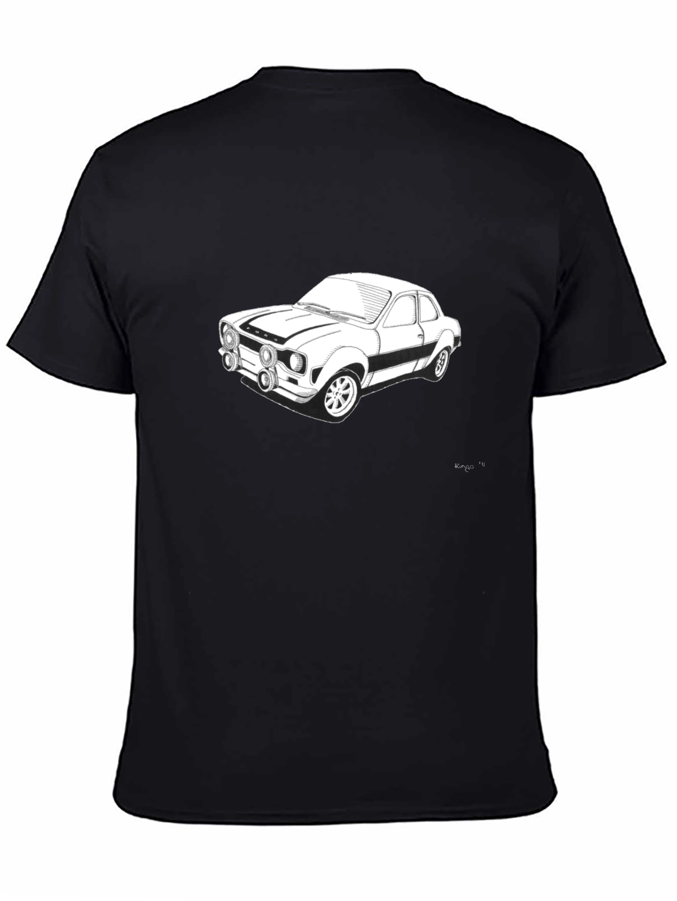 Black Classic Car Graphic Tee - Black Cotton Blend view 4