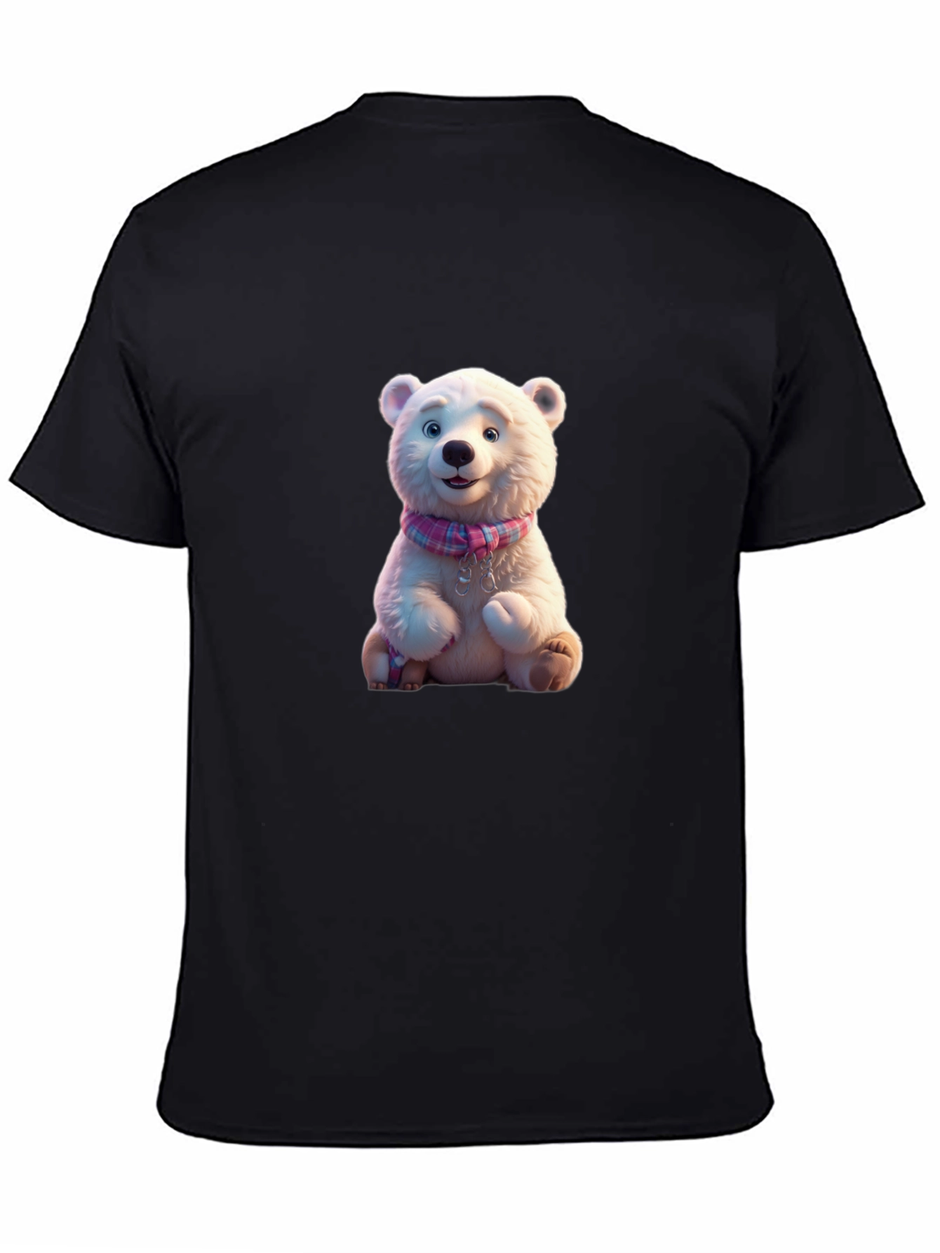Black Cute Polar Bear T-Shirt view 4