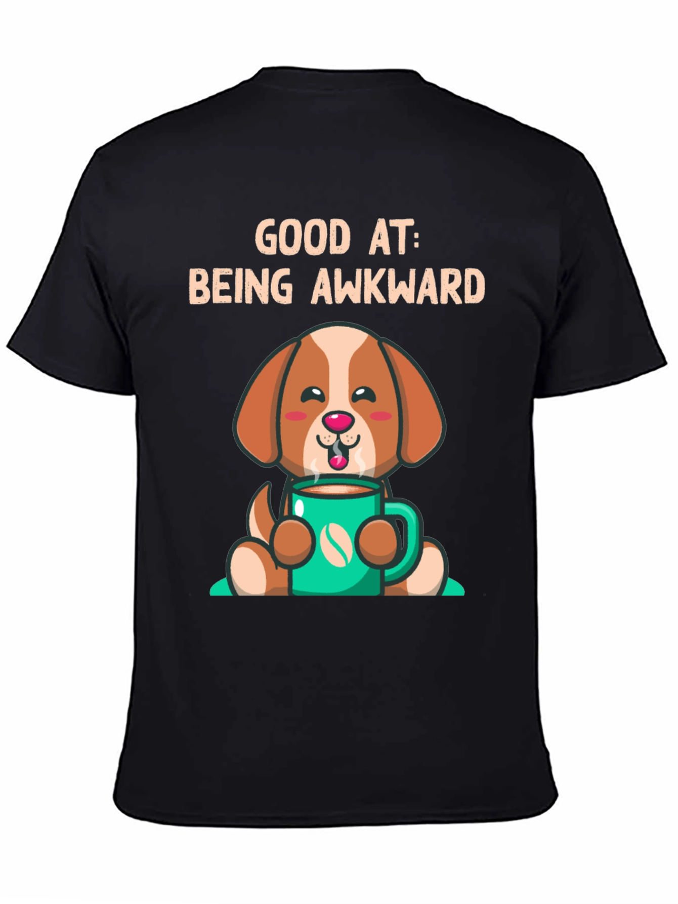 Black Awkward Dog Graphic T-Shirt view 4