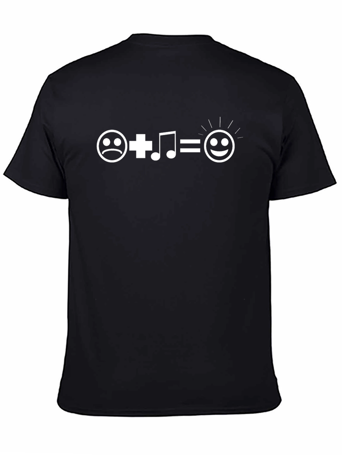 Black Happy Music Equation Black T-Shirt view 4