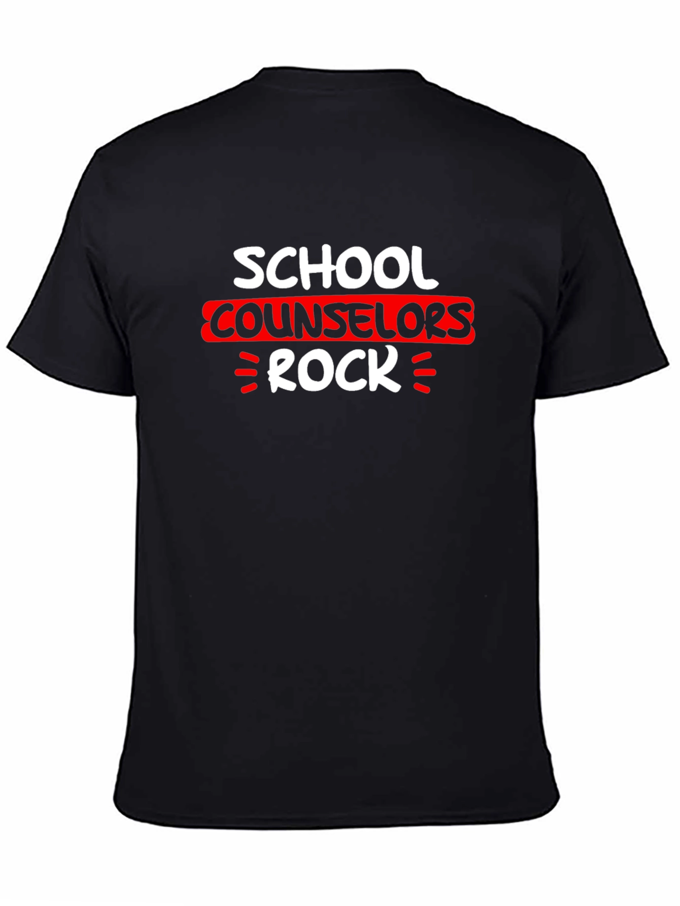 Black School Counselor Rock T-Shirt view 4