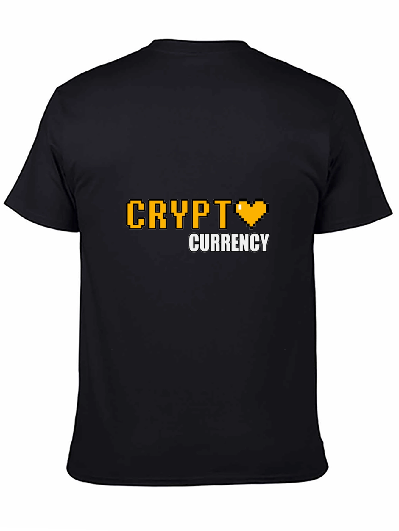 Black Crypto Currency Pixel Art T-Shirt - Black view 4