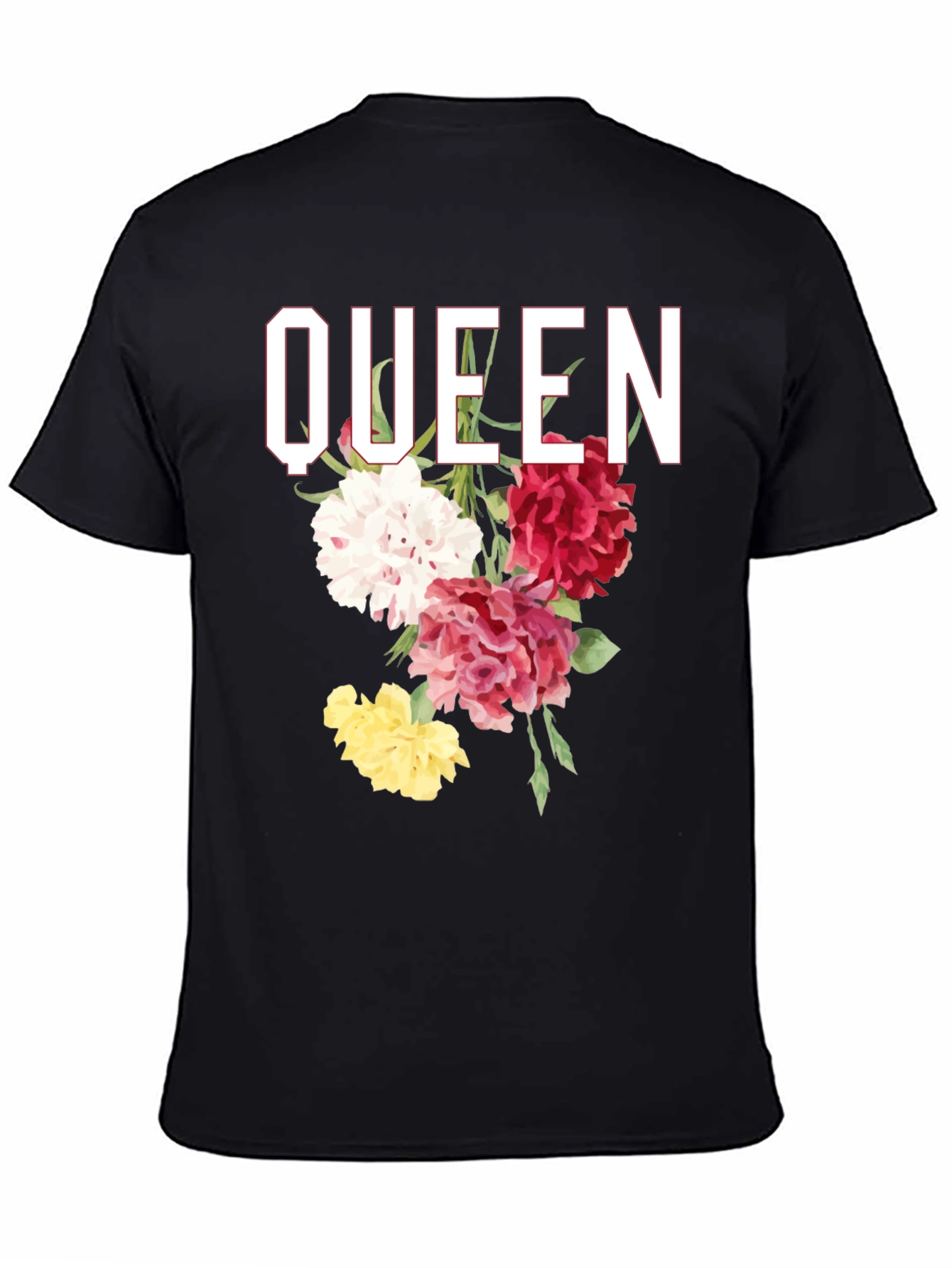 Black Queen Floral Graphic T-Shirt view 4