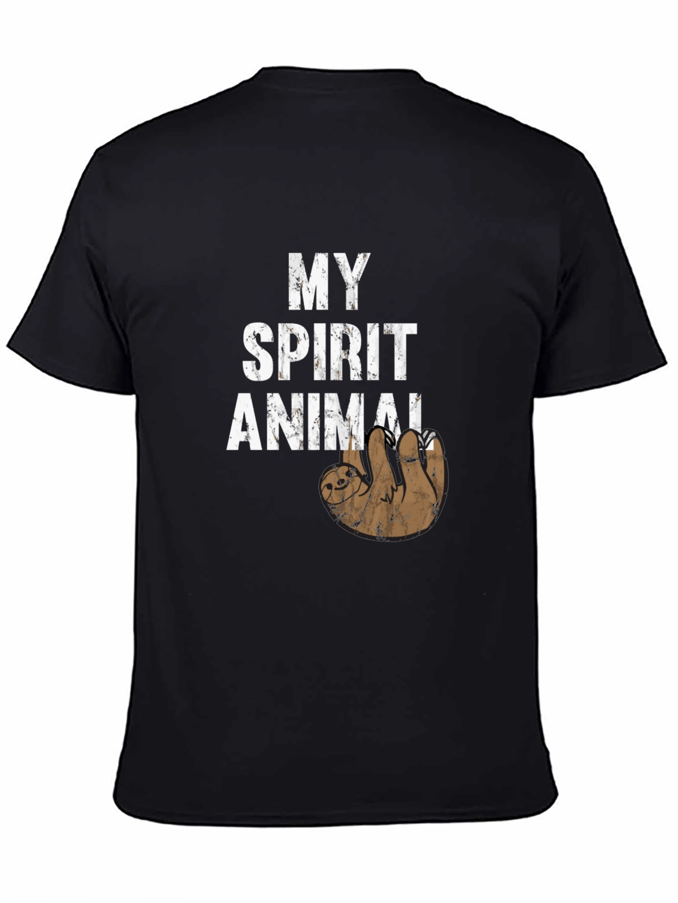 Black My Spirit Animal Sloth T-Shirt Funny Novelty Tee view 4