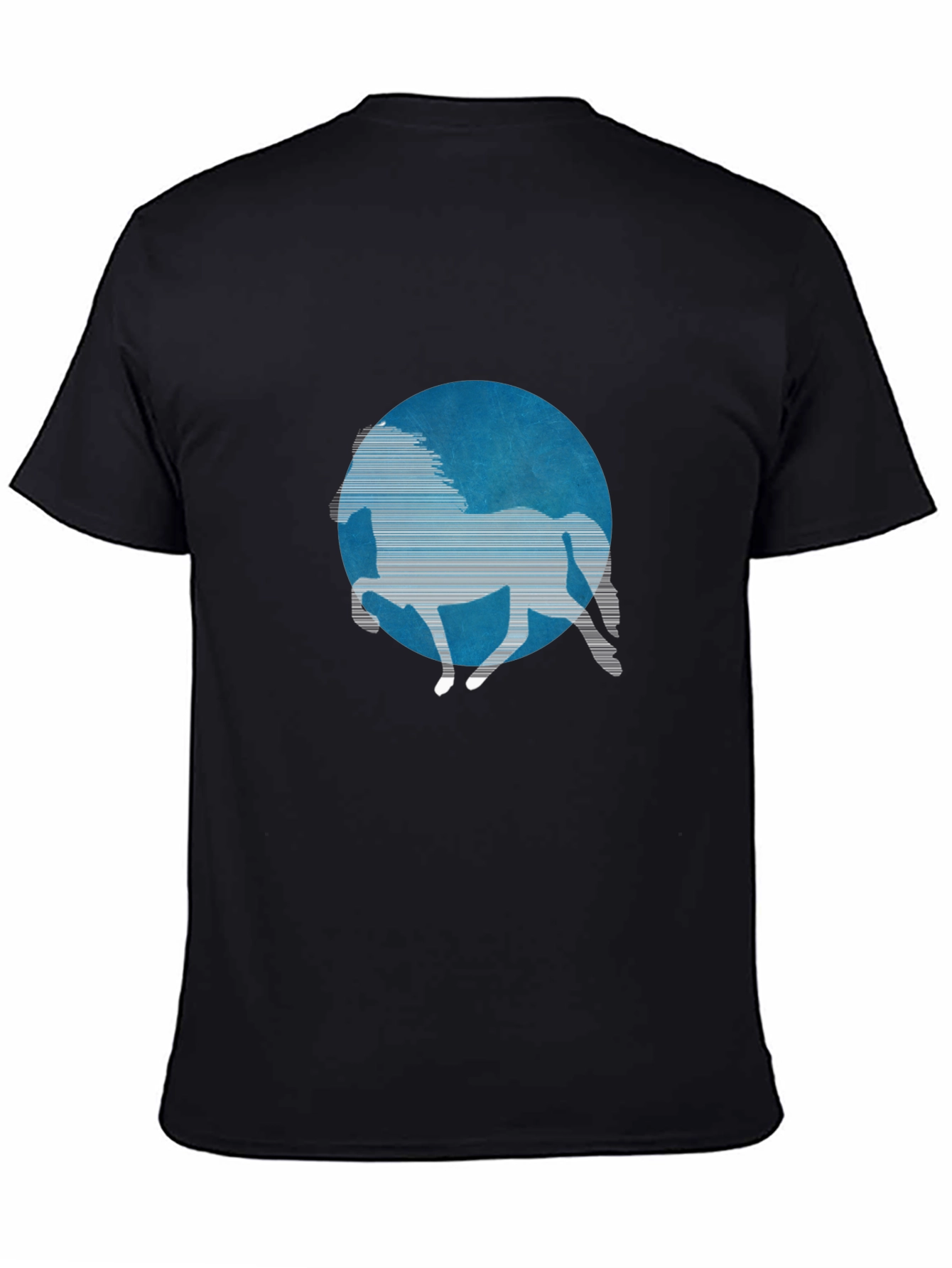 Black Equine Silhouette Graphic Tee - Soft Black Cotton view 4