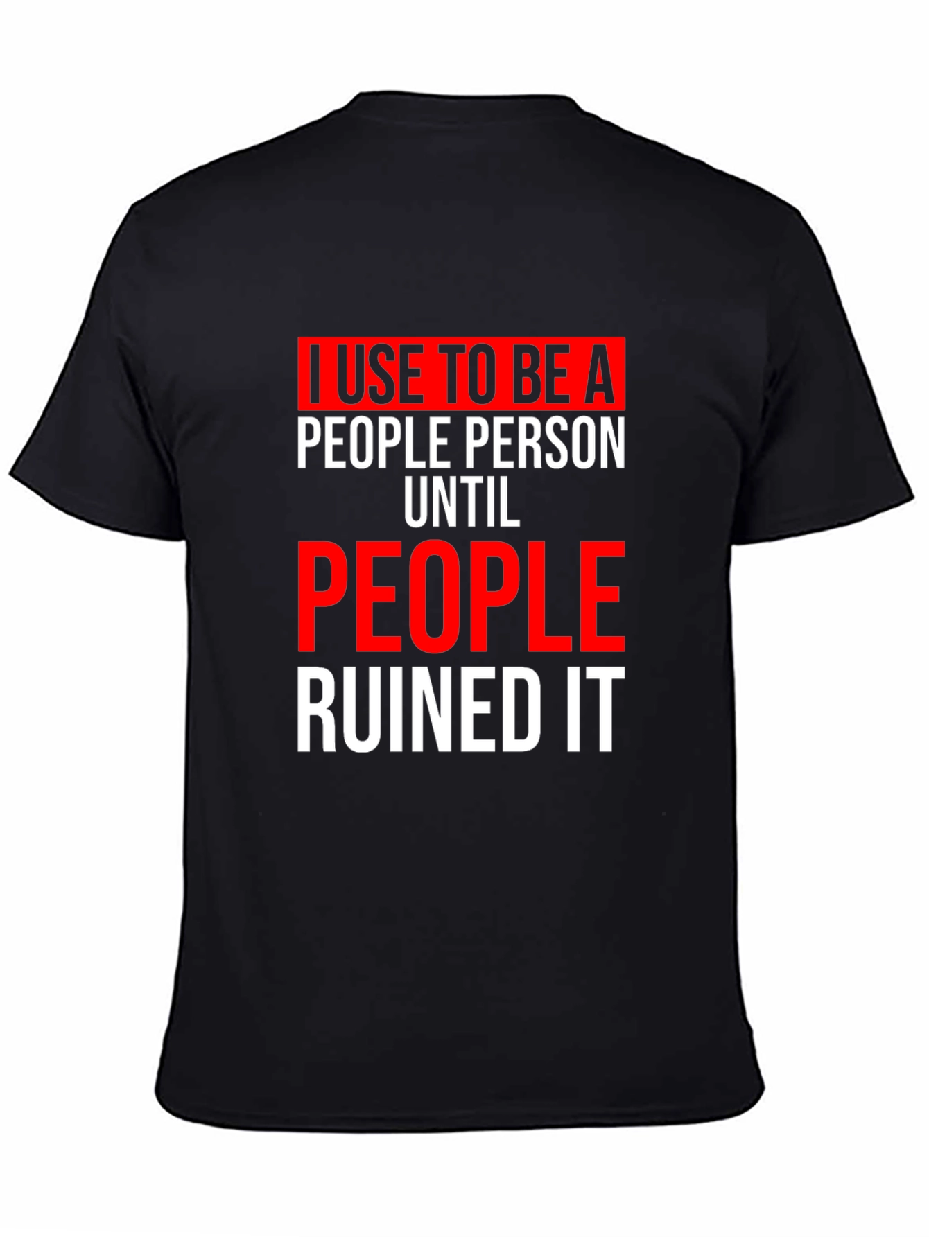Black Funny 'People Person' Graphic T-Shirt view 4