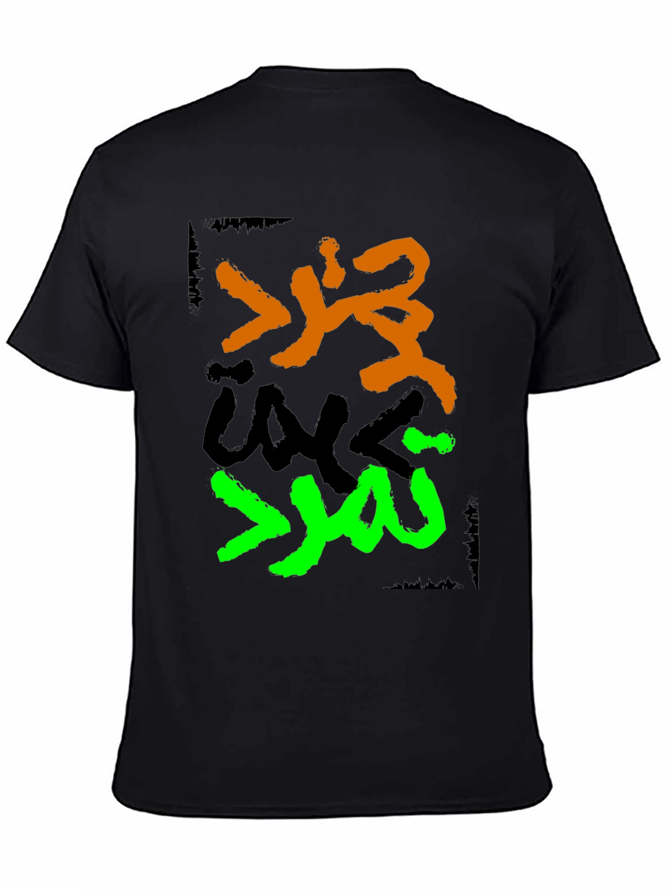 Black Graphic Tee - Arabic Design, Black view 4