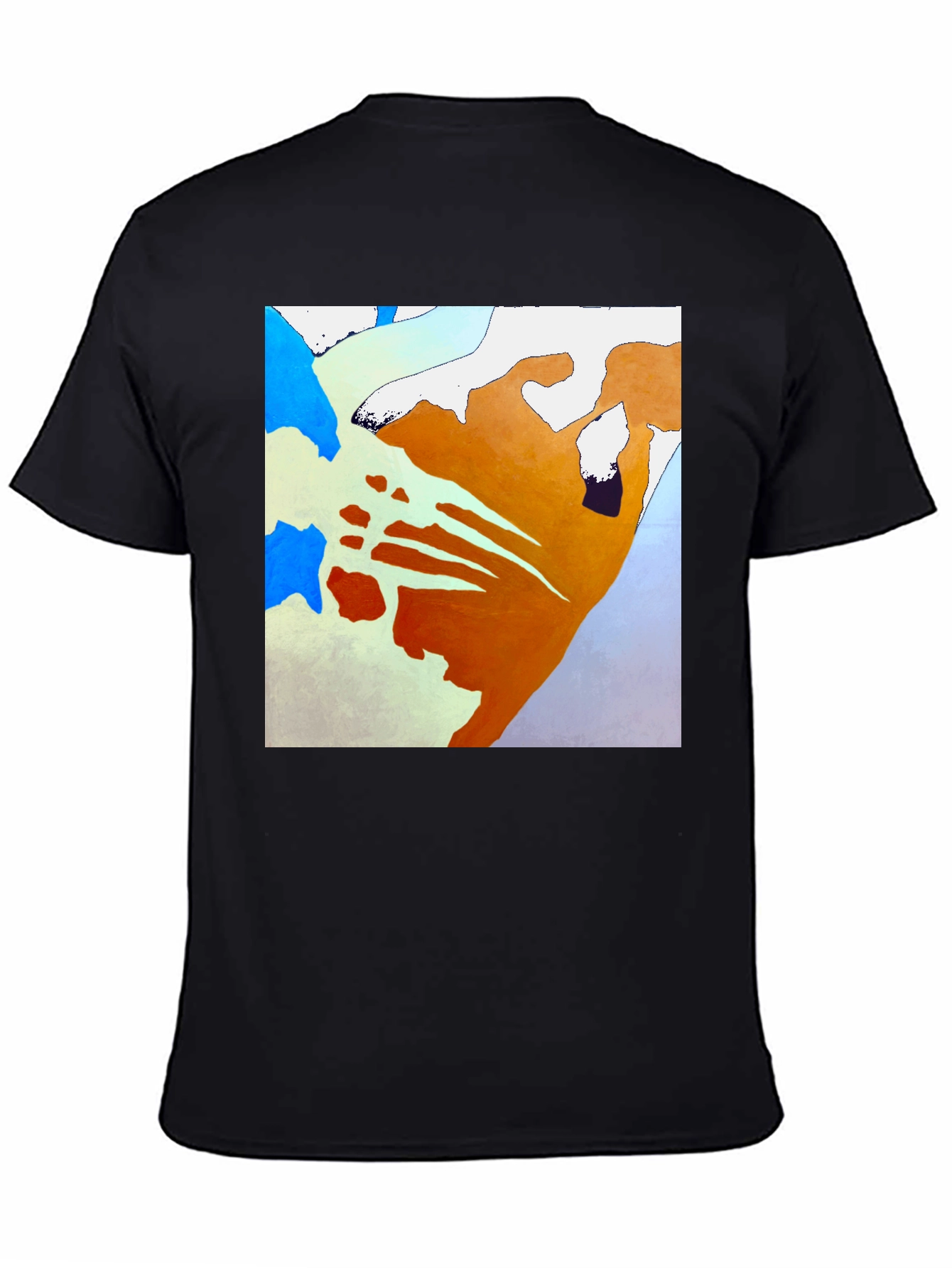 Black Abstract Art T-Shirt - Unique Graphic Tee view 4