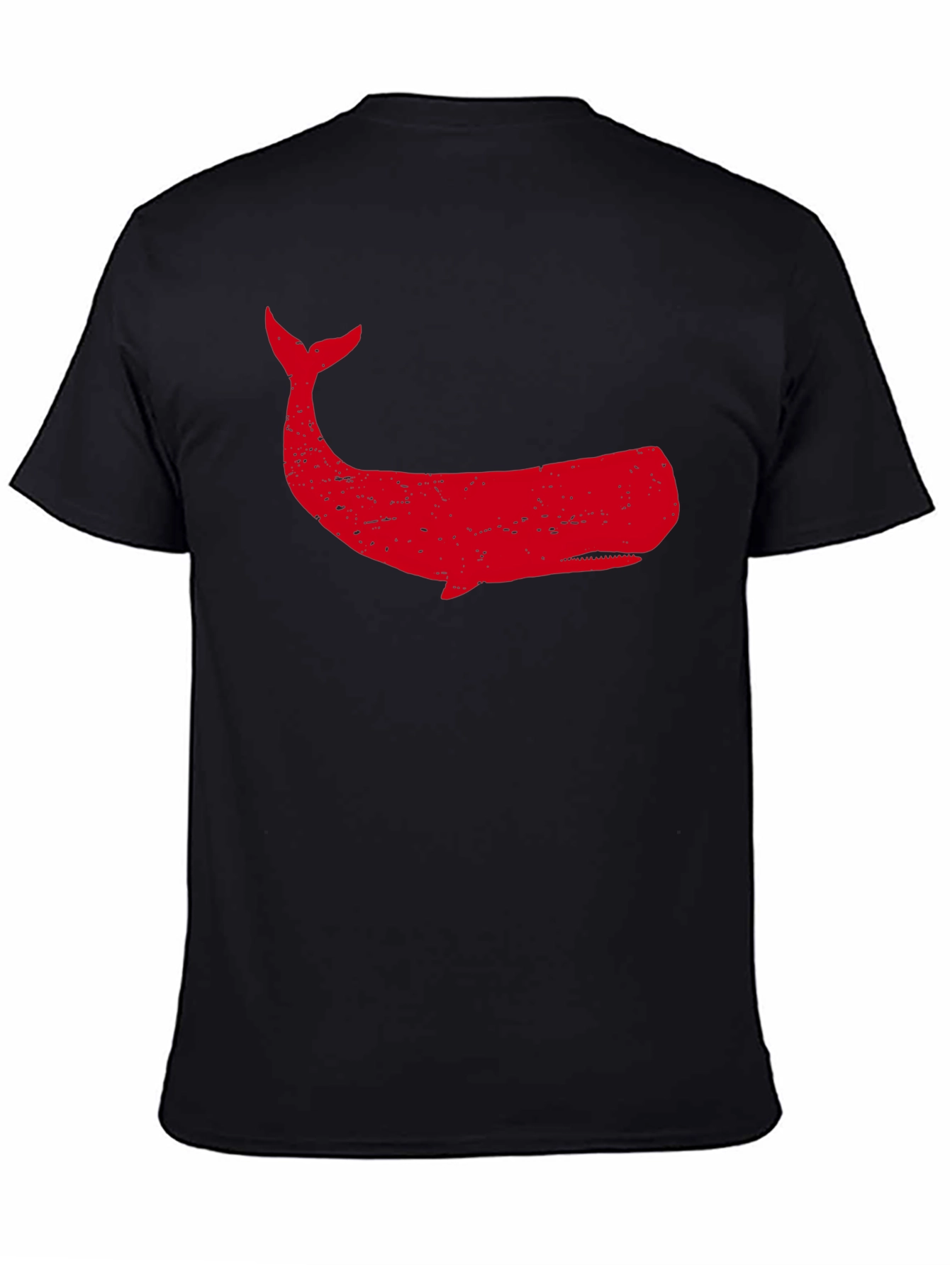 Black Red Whale Graphic Tee - Black Cotton T-Shirt view 4