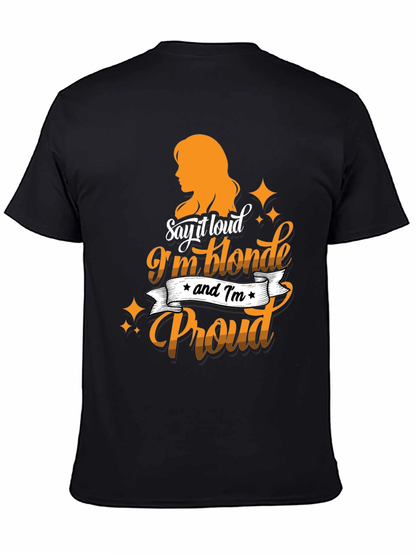 Black Blonde & Proud Graphic Tee - Black Cotton T-Shirt view 4