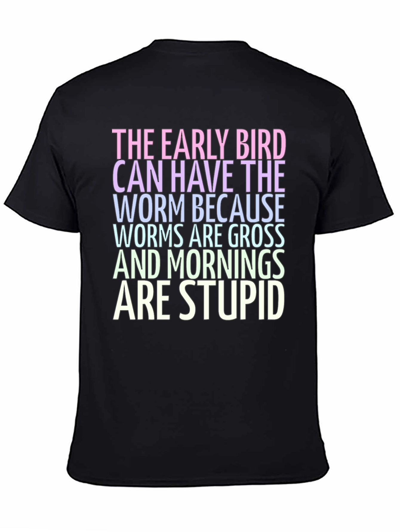 Black The Early Bird T-Shirt - Worms are Gross! view 4