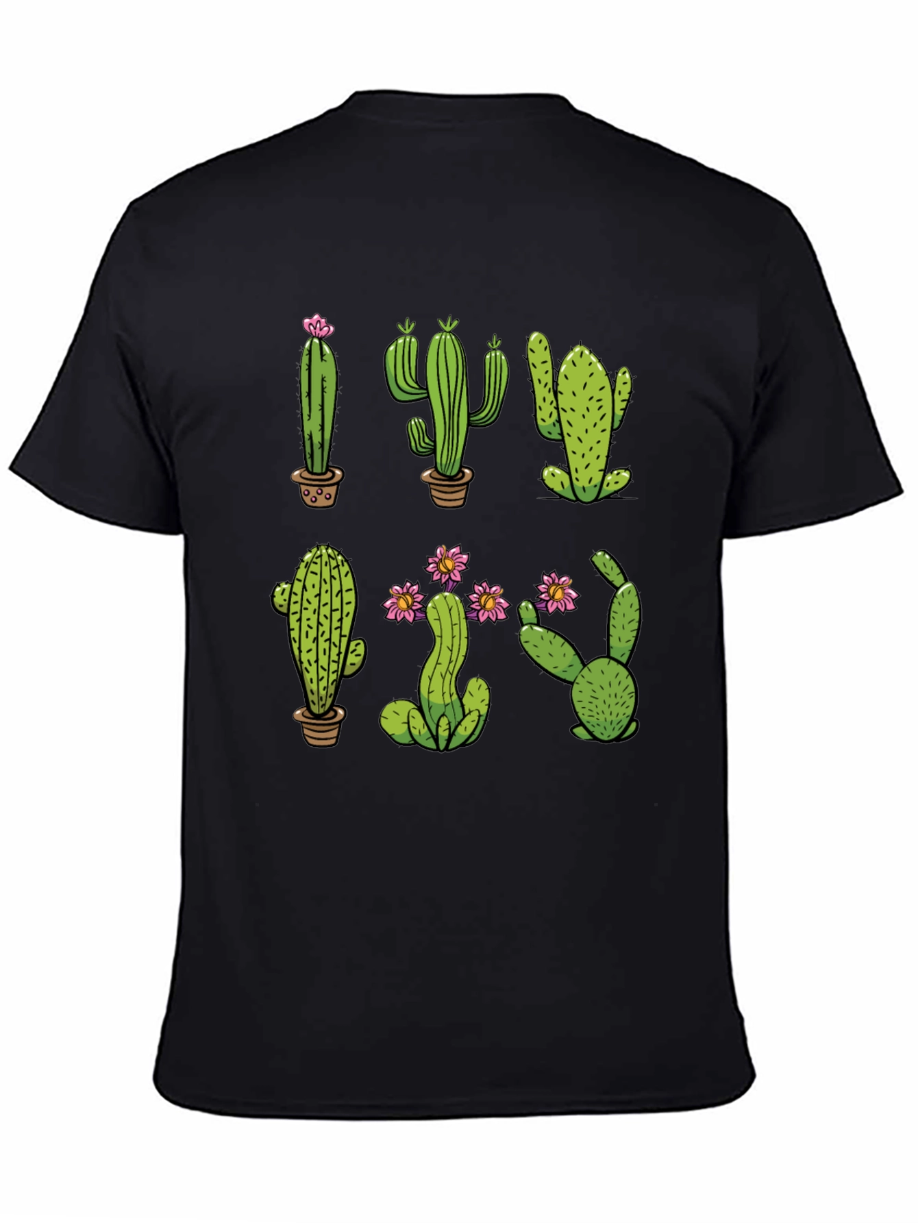 Black Cactus Graphic Print Black T-Shirt view 4