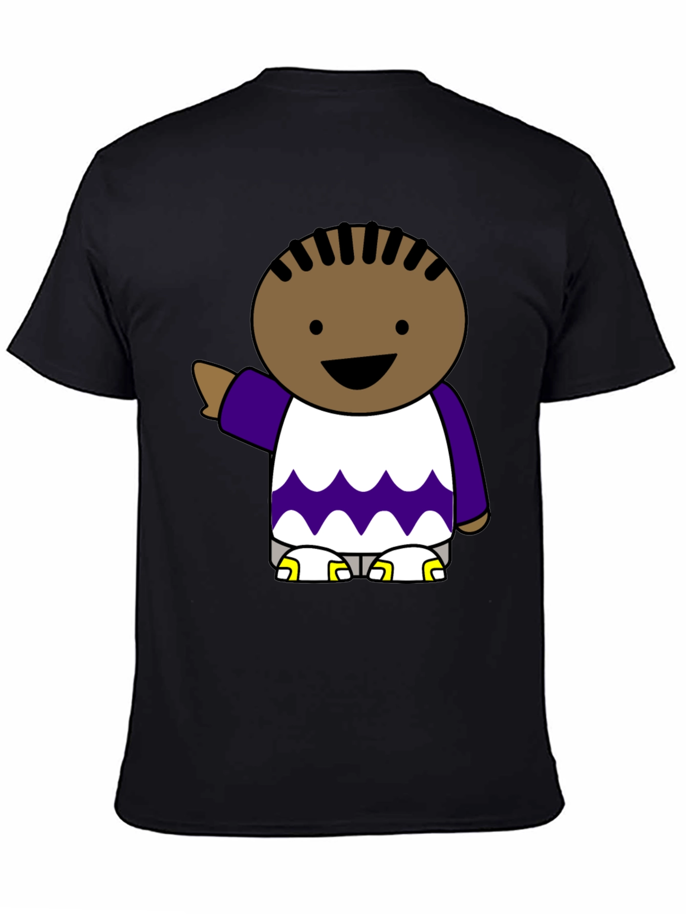 Black Cartoon Character Black T-Shirt view 4