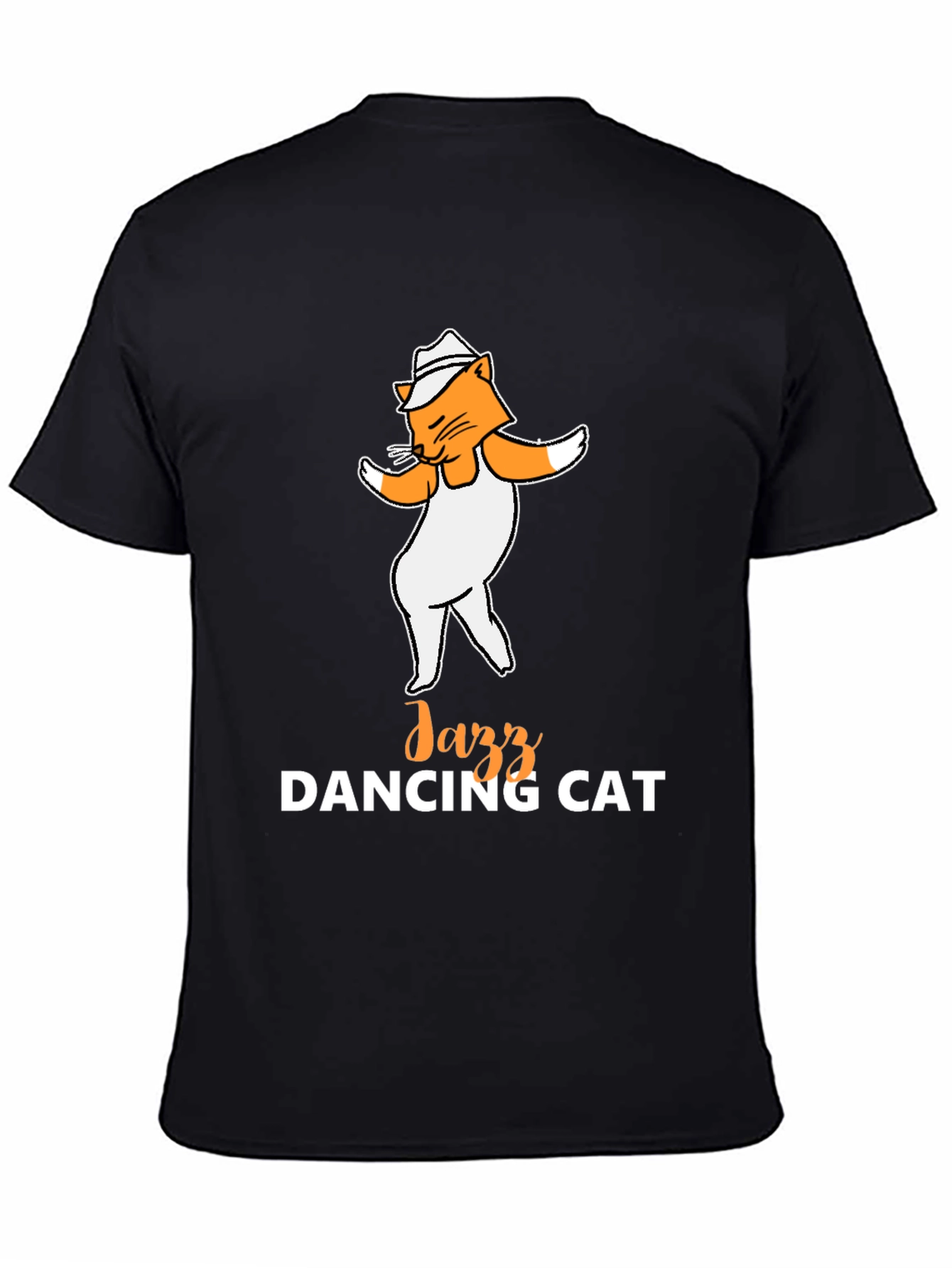 Black Jazz Dancing Cat T-Shirt - Cool Graphic Tee view 4