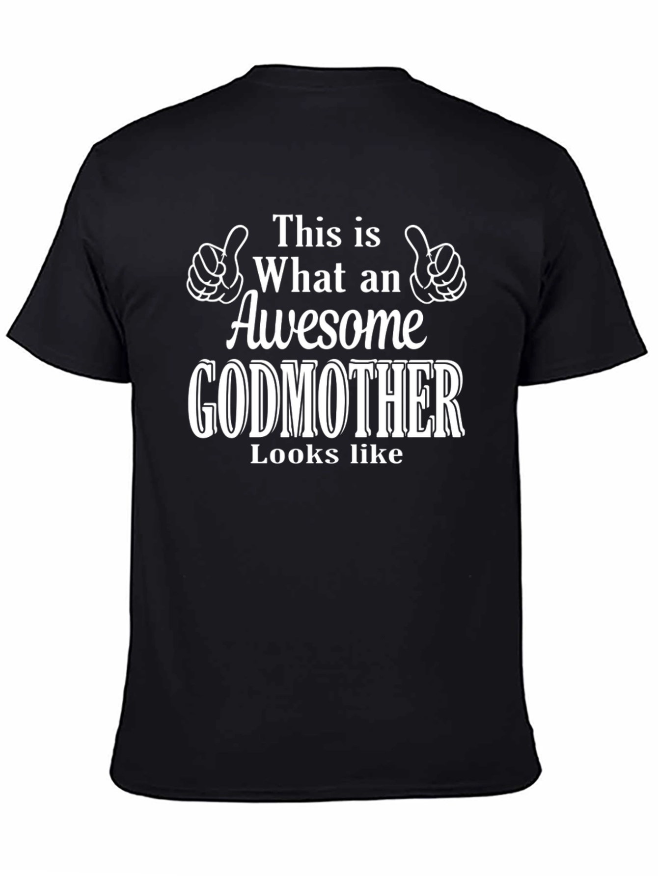 Black Awesome Godmother T-Shirt - Perfect Gift! view 4