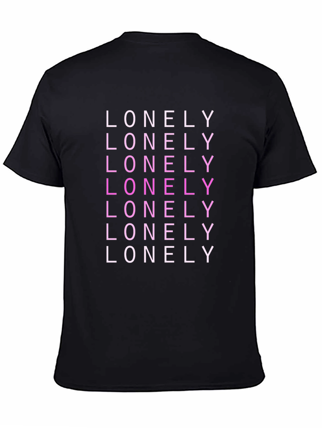 Black Lonely Graphic Print Black T-Shirt view 4