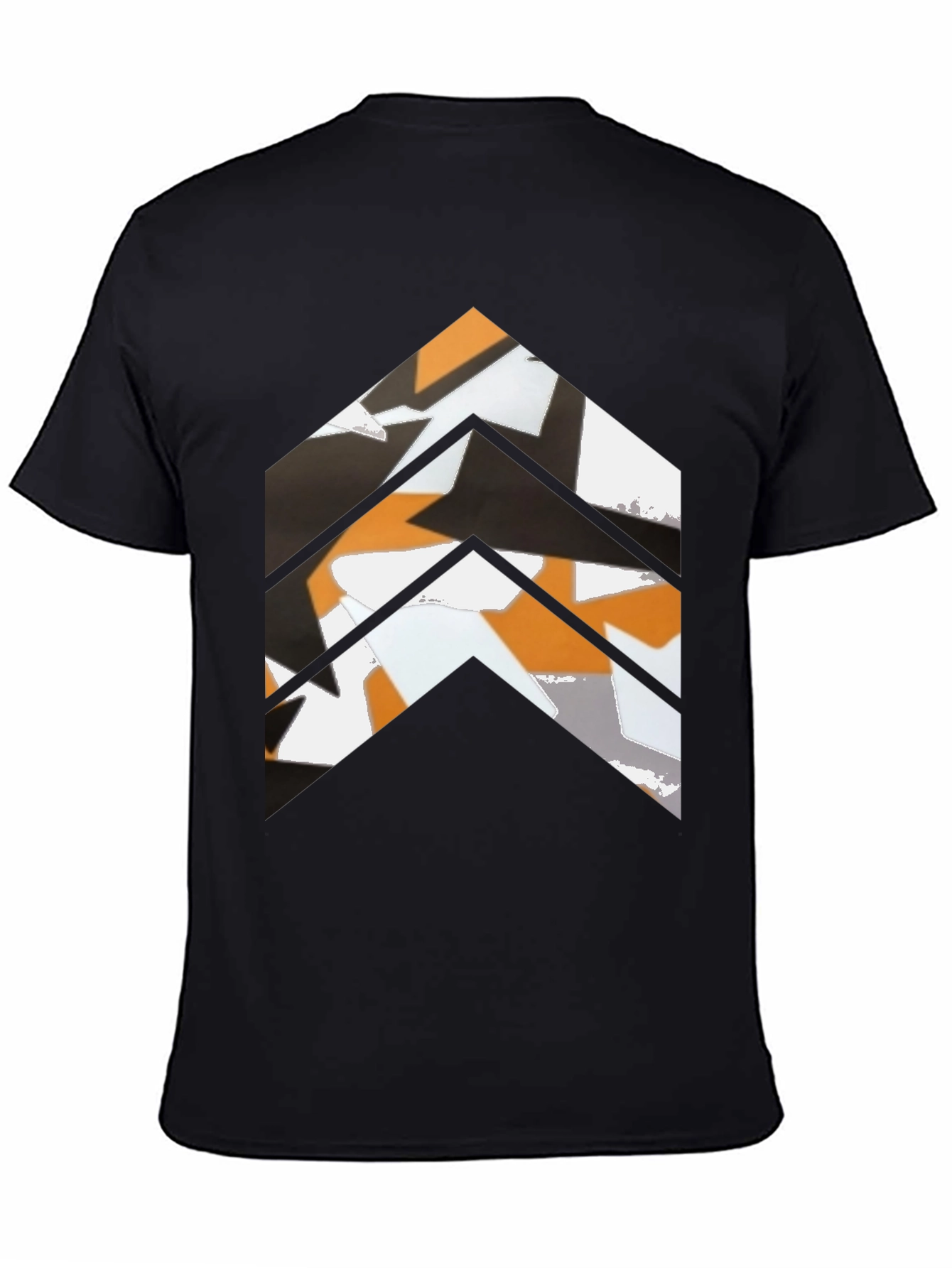 Black Abstract Chevron Graphic Tee - Black Casual Shirt view 4