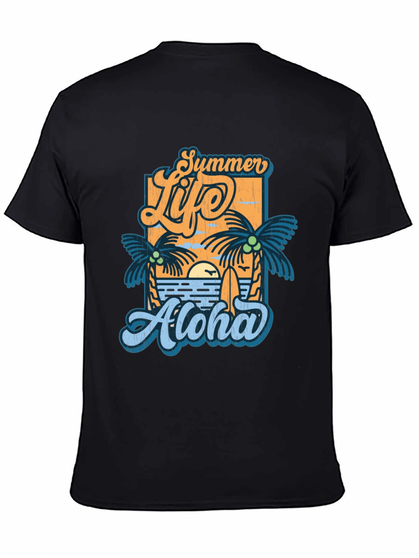 Black Summer Life Aloha Graphic T-Shirt - Tropical Vibe view 4