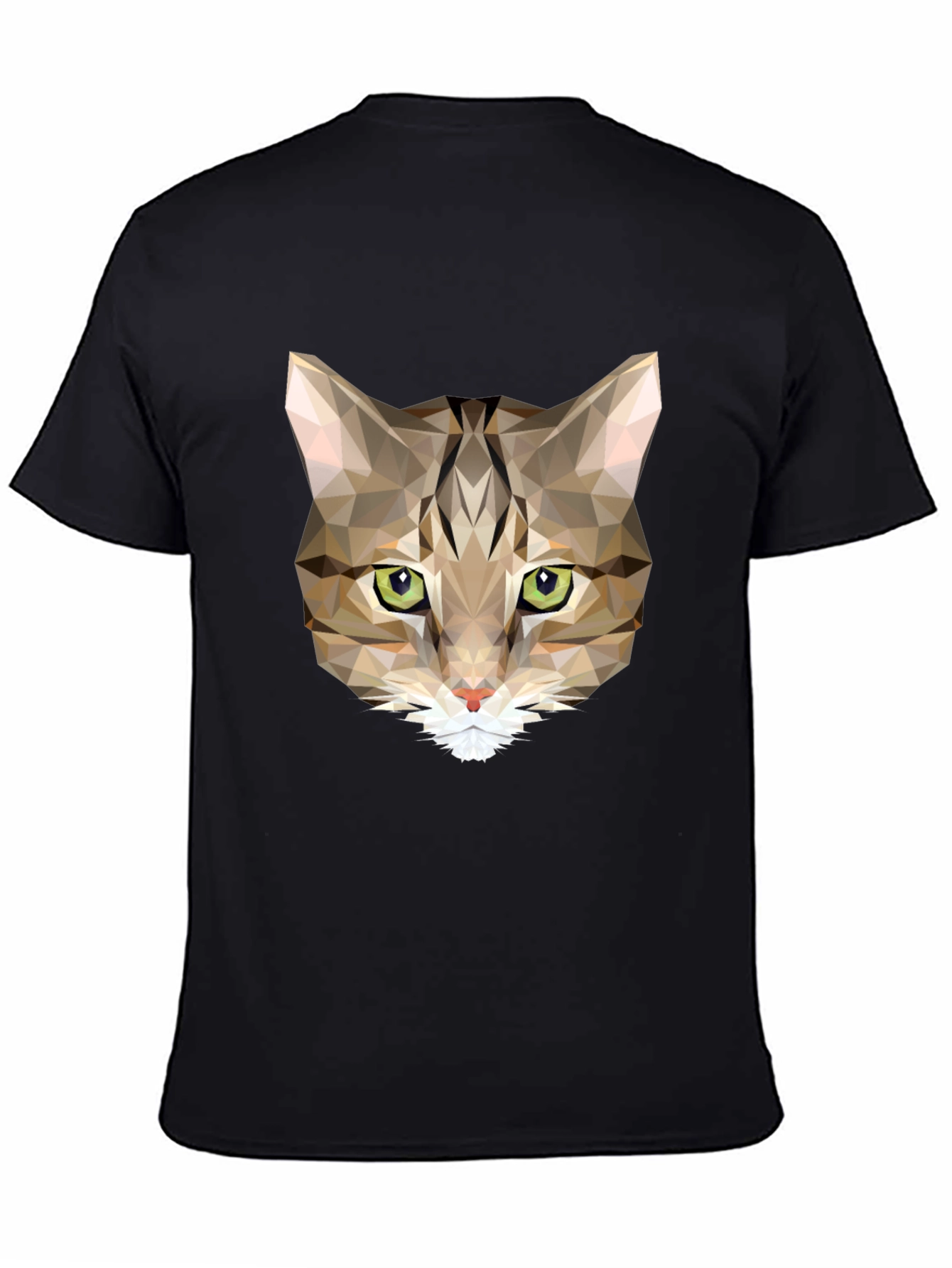 Black Geometric Cat T-Shirt - Stylish Graphic Tee view 4