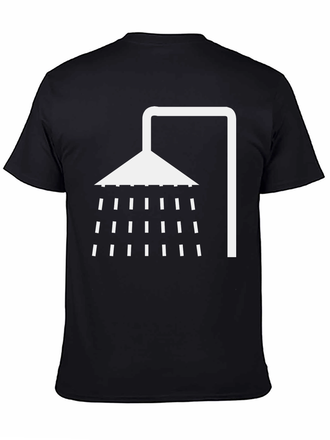 Black Shower Graphic T-Shirt - Black Cotton Tee view 4