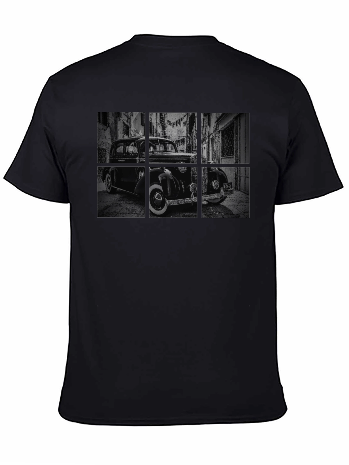 Black Vintage Car Black T-Shirt view 4
