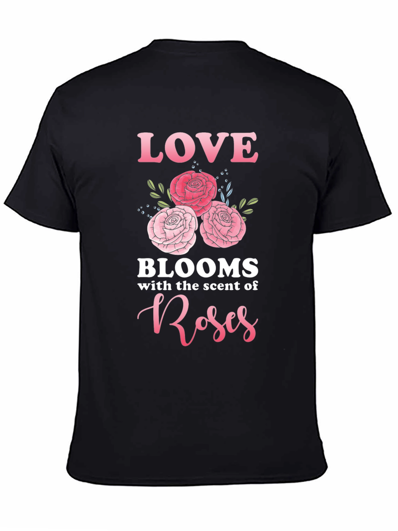 Black Love Blooms Roses T-Shirt view 4
