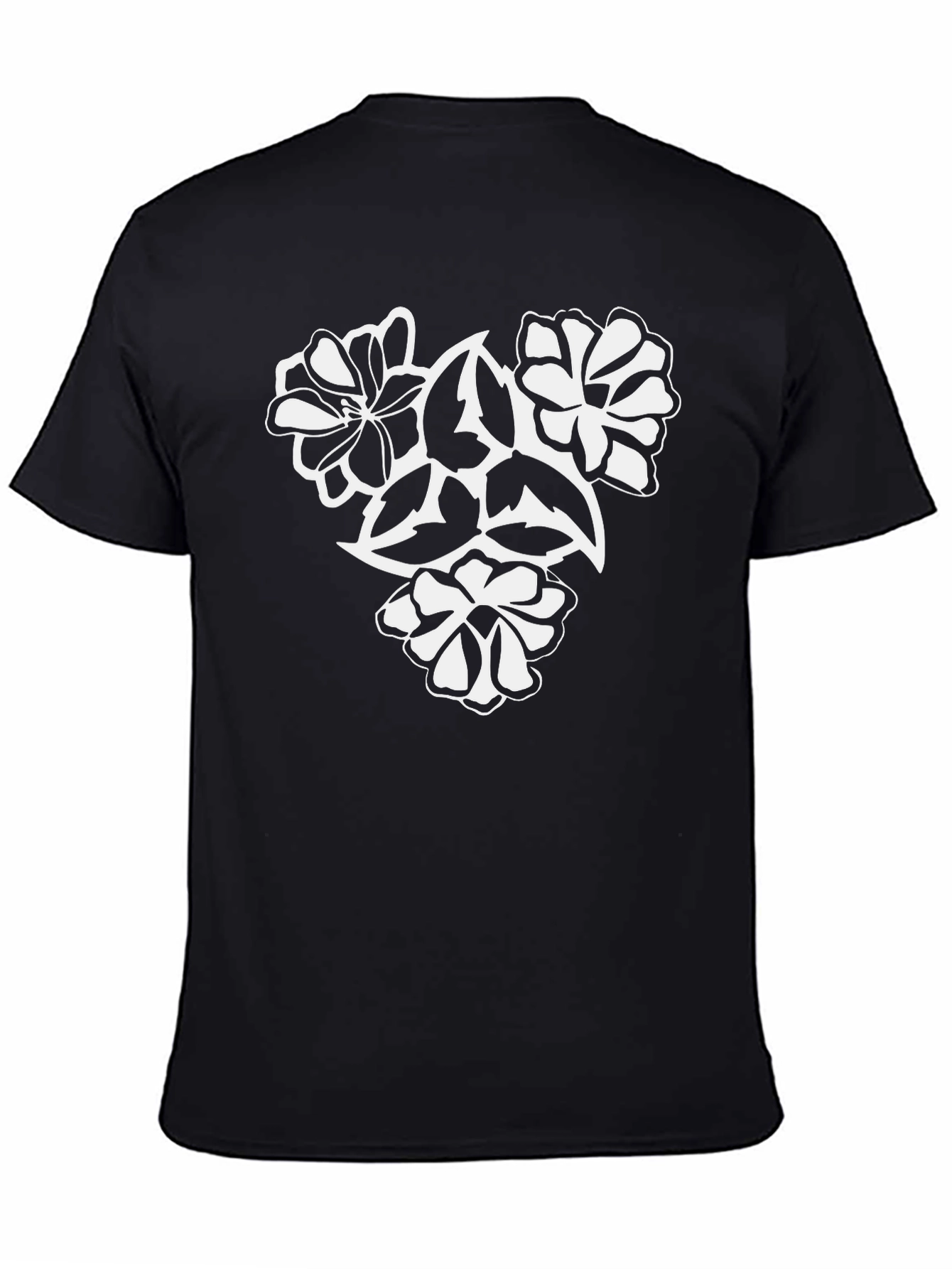 Black Floral Graphic Print Black T-Shirt view 4