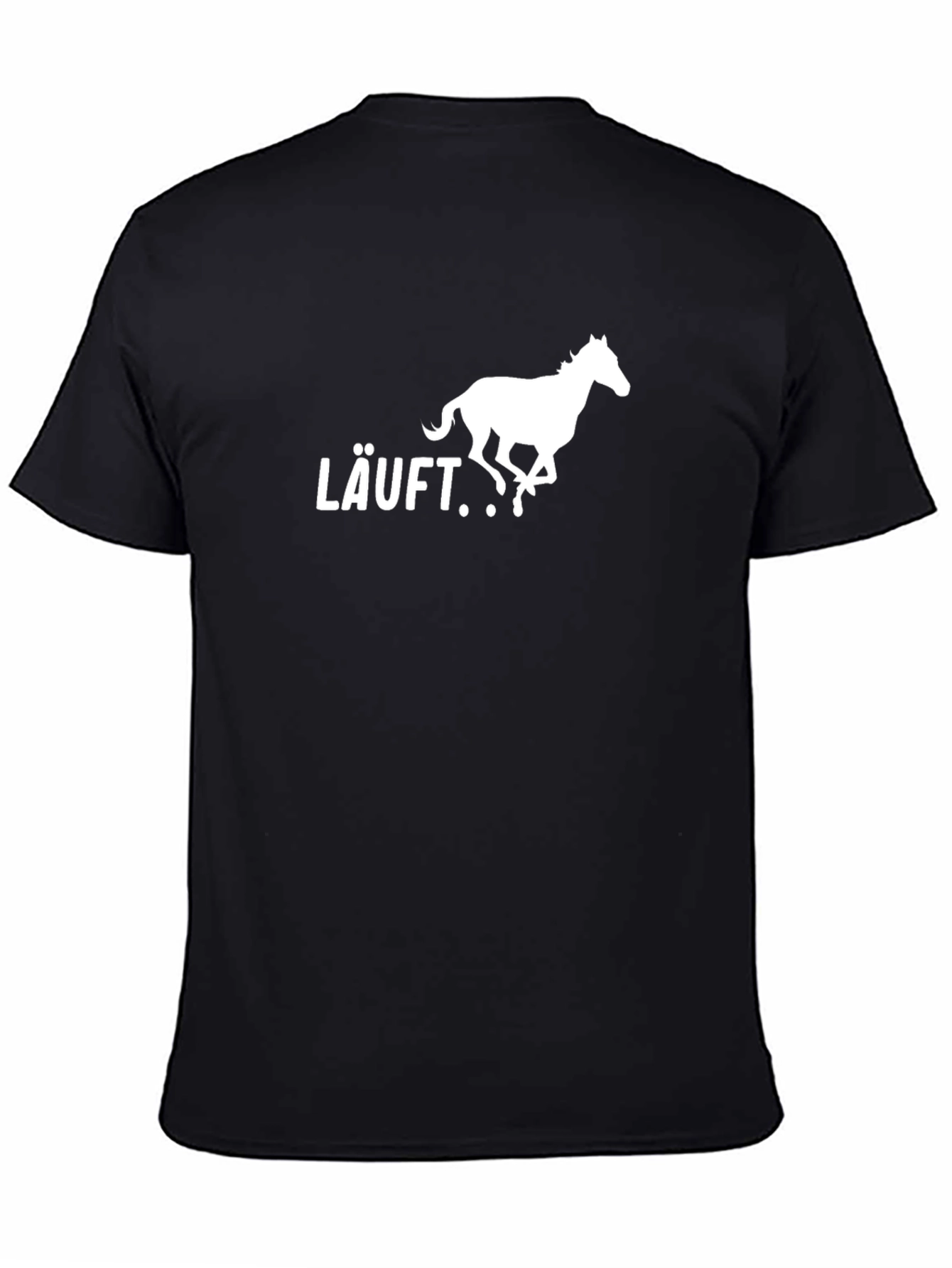 Black LÄUFT Running Horse T-Shirt - Black Cotton Tee view 4