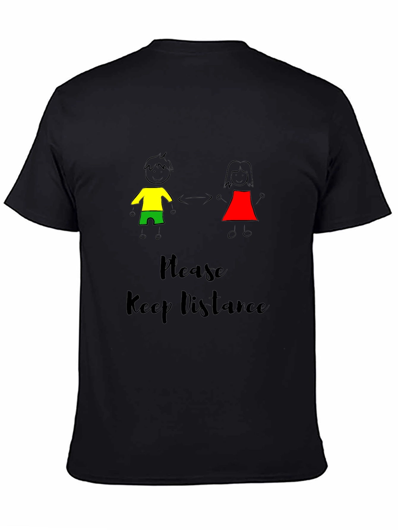 Black Social Distance Graphic Tee - Black view 4