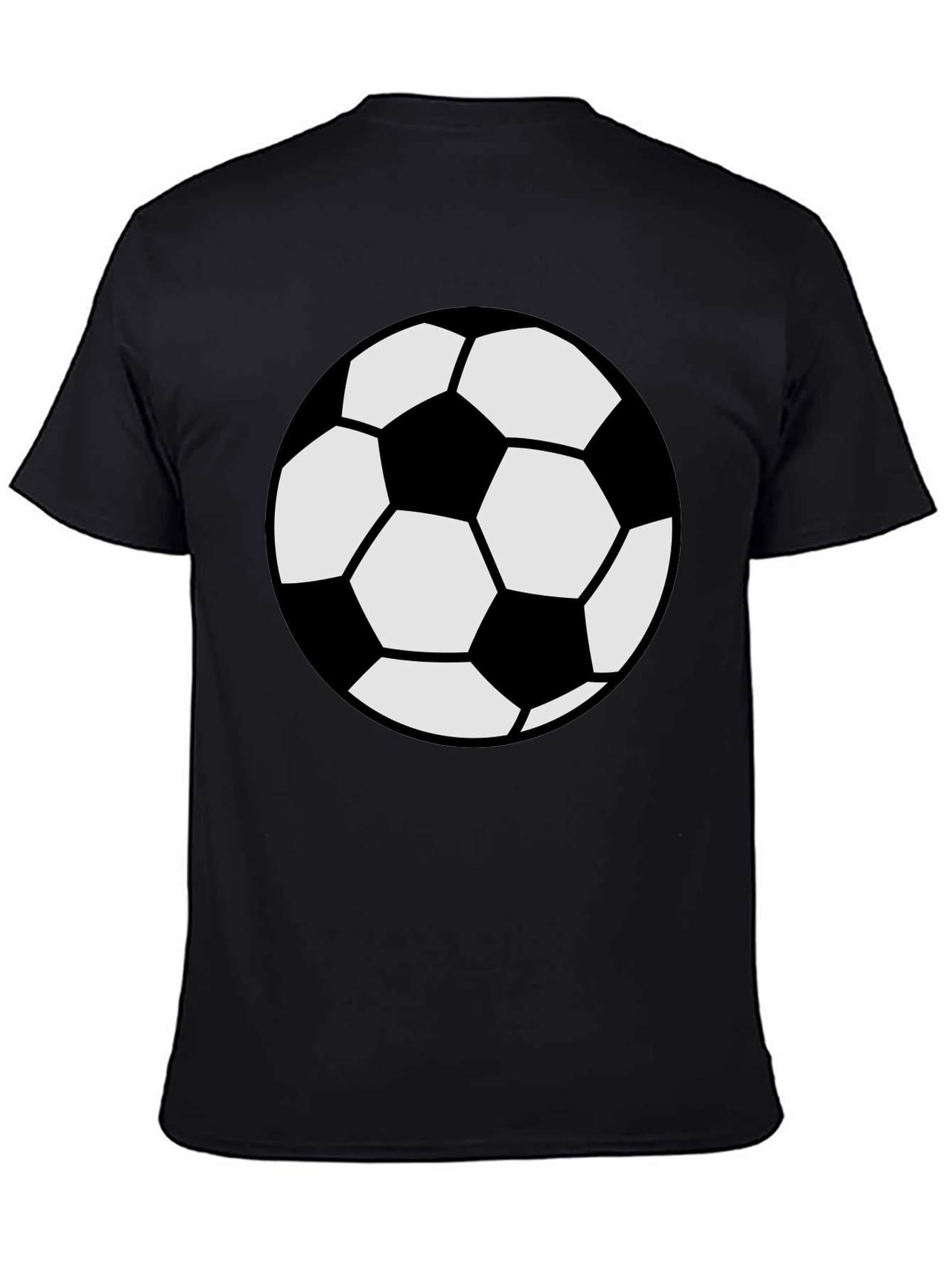 Black Soccer Ball Graphic Tee - Black Cotton Comfort view 4