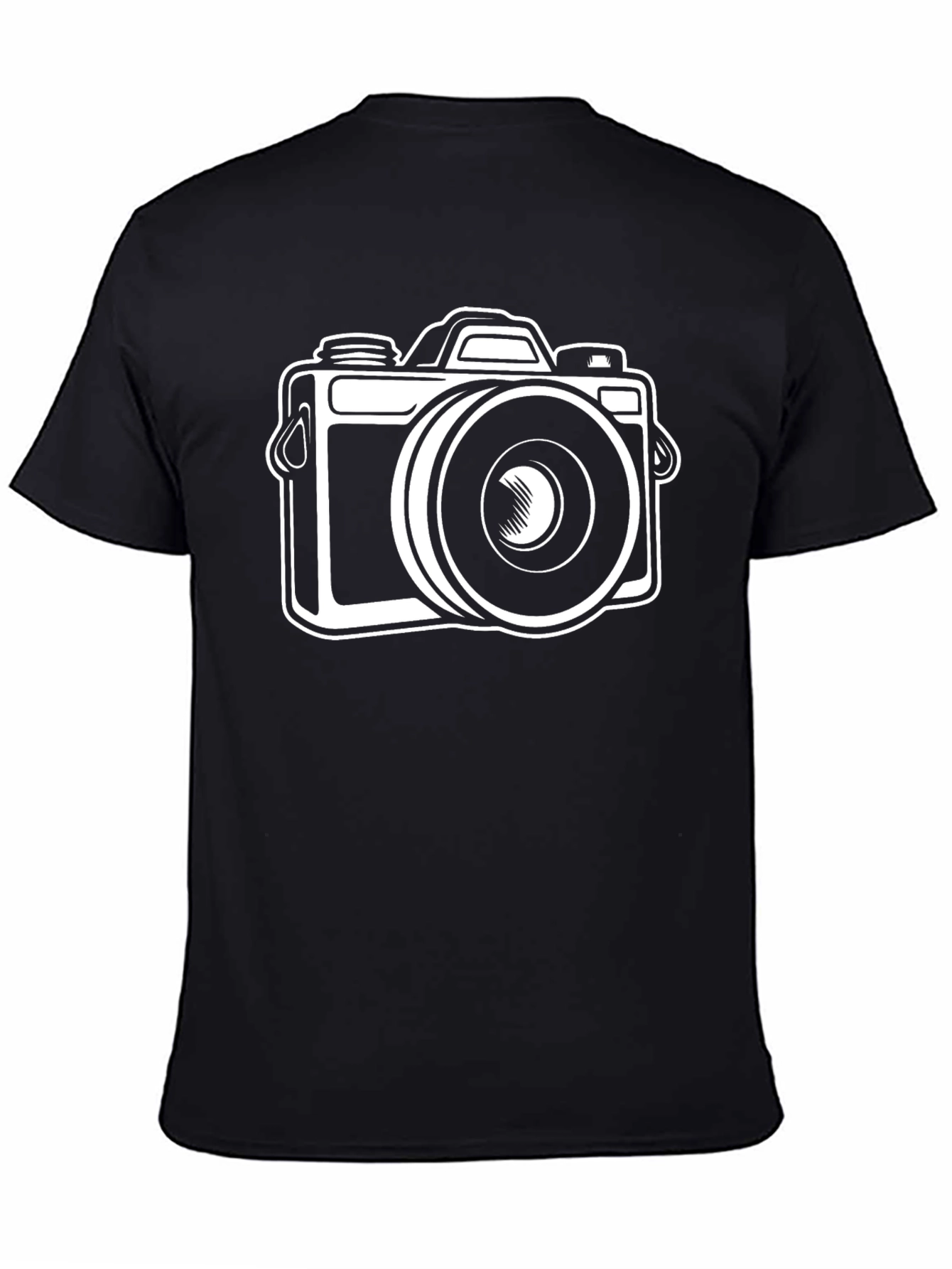 Black Retro Camera Graphic T-Shirt view 4