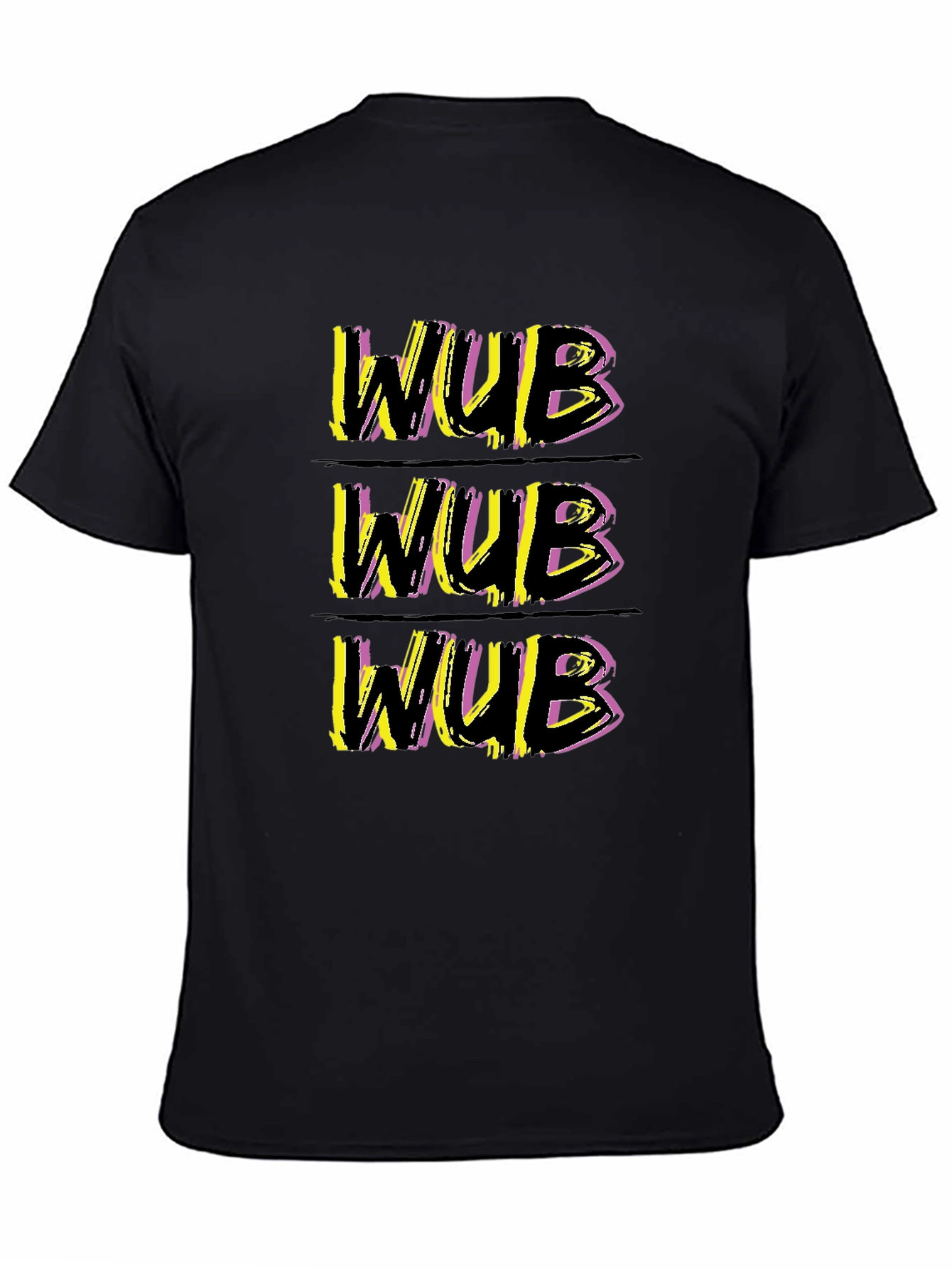 Black WUB Graphic Tee - Stylish Crew Neck T-Shirt view 4