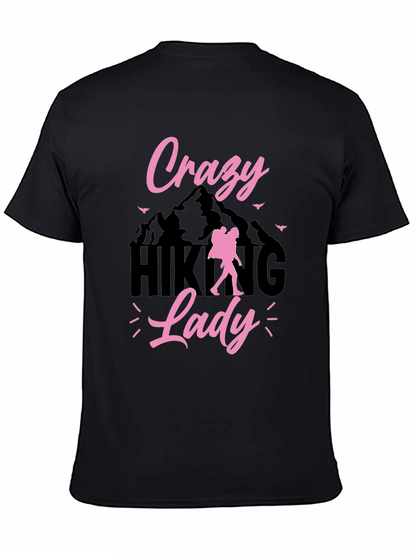 Black Crazy Hiking Lady Graphic Tee view 4