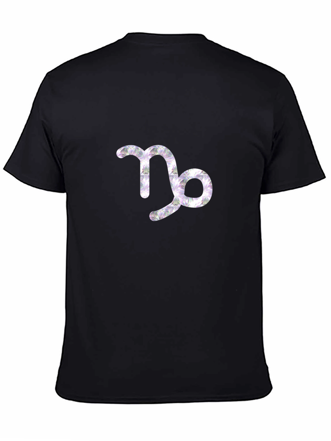 Black Capricorn Zodiac Sign T-Shirt - Black view 4