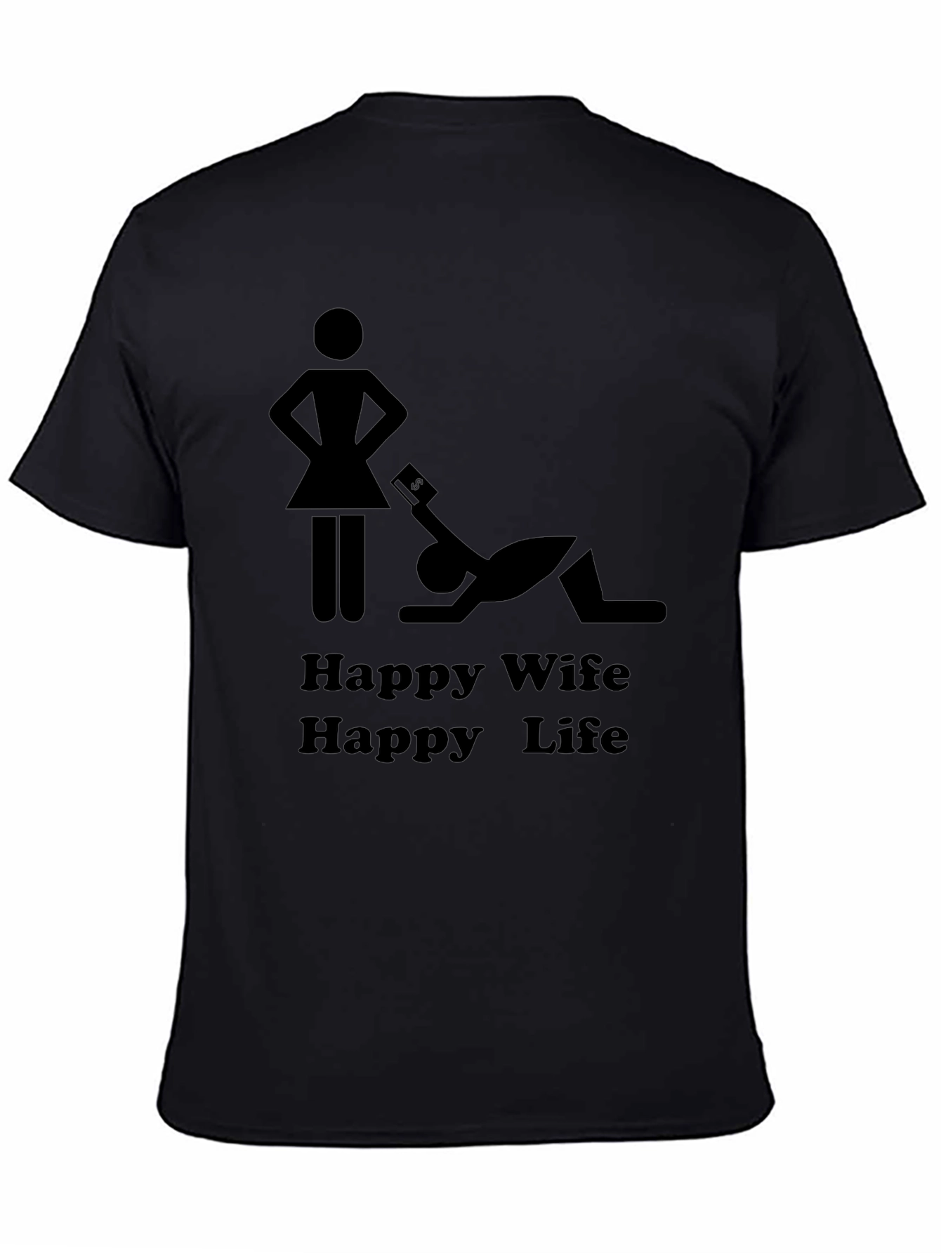Black Happy Wife Happy Life Graphic Tee view 4