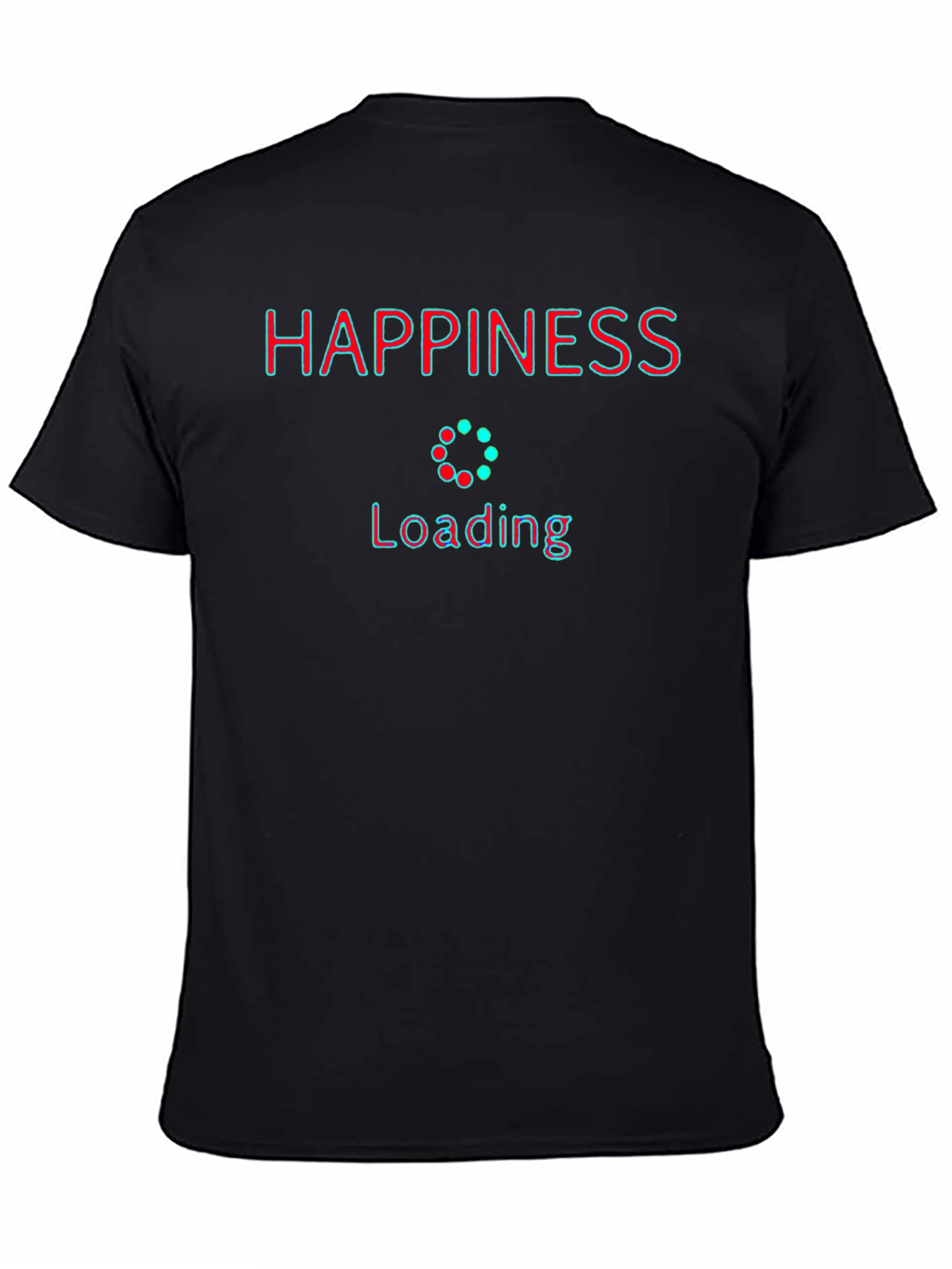 Black Happiness Loading T-Shirt - Stylish Graphic Tee view 4
