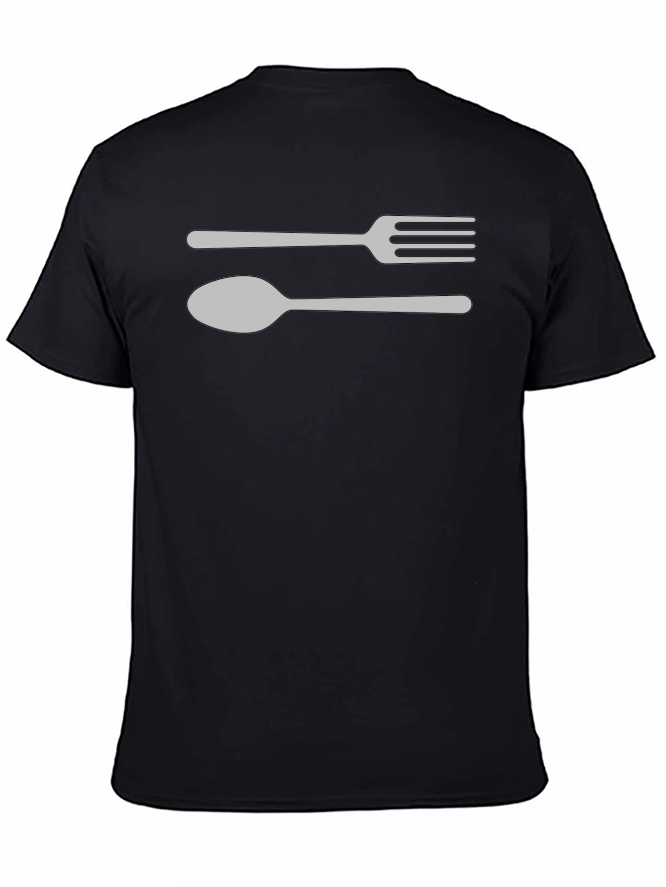 Black Fork & Spoon Graphic Tee - Black Cotton T-Shirt view 4