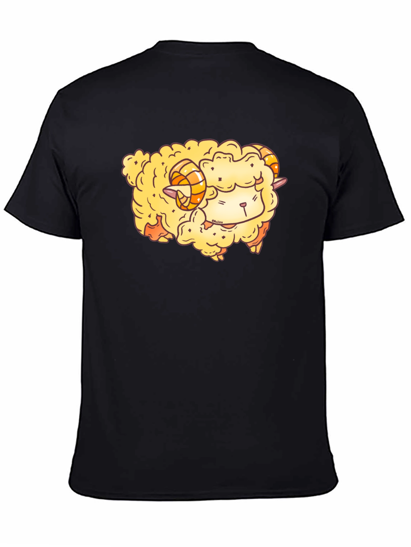 Black Cute Cartoon Sheep Graphic T-Shirt view 4
