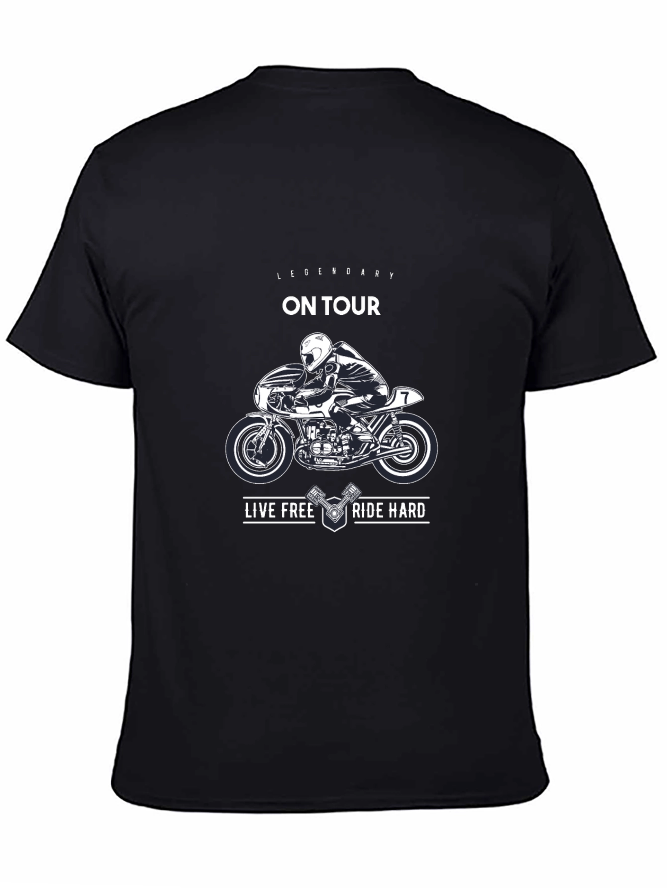 Black Legendary On Tour Motorcycle Graphic T-Shirt view 4