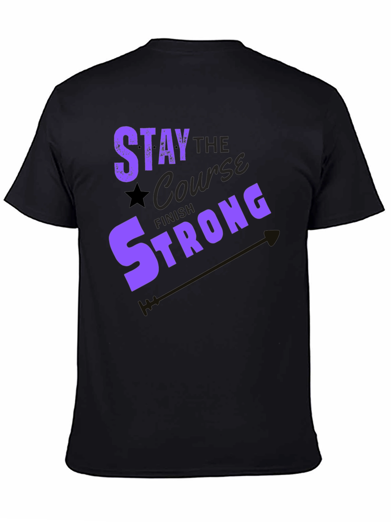 Black Stay the Course Graphic Tee - Motivation T-Shirt view 4