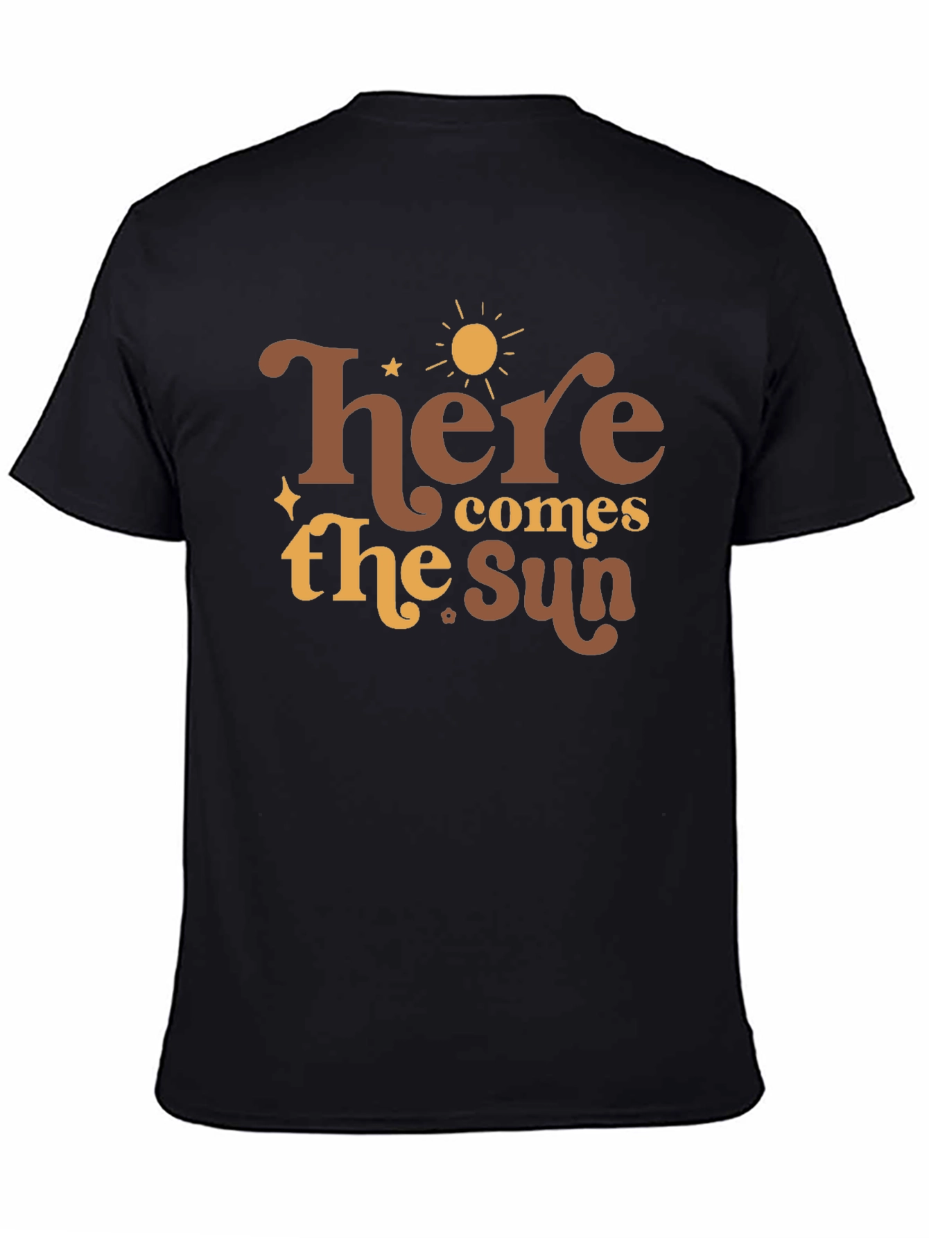 Black Here Comes the Sun Graphic Tee - Retro Style view 4