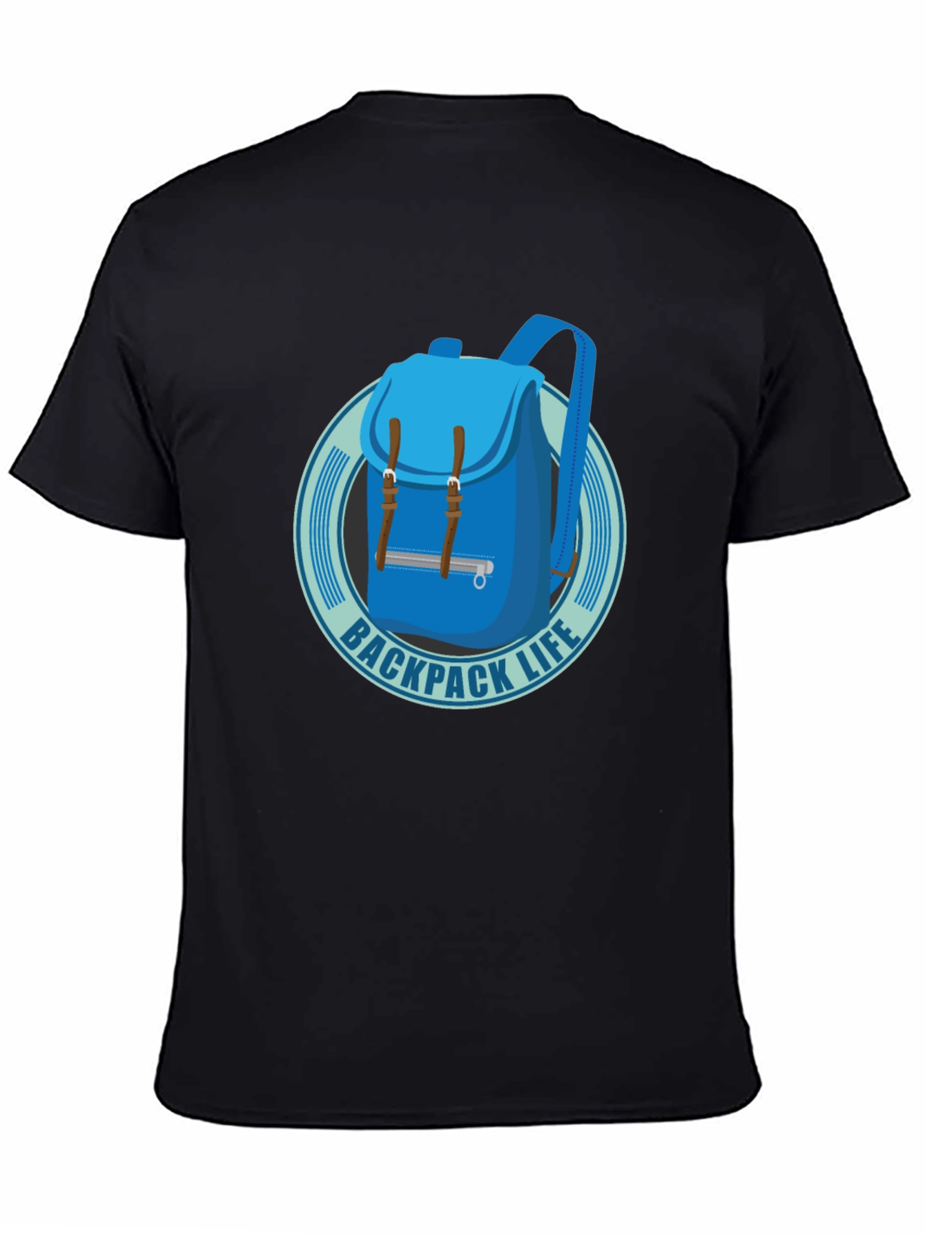 Black Backpack Life T-Shirt - Black Cotton Graphic Tee view 4