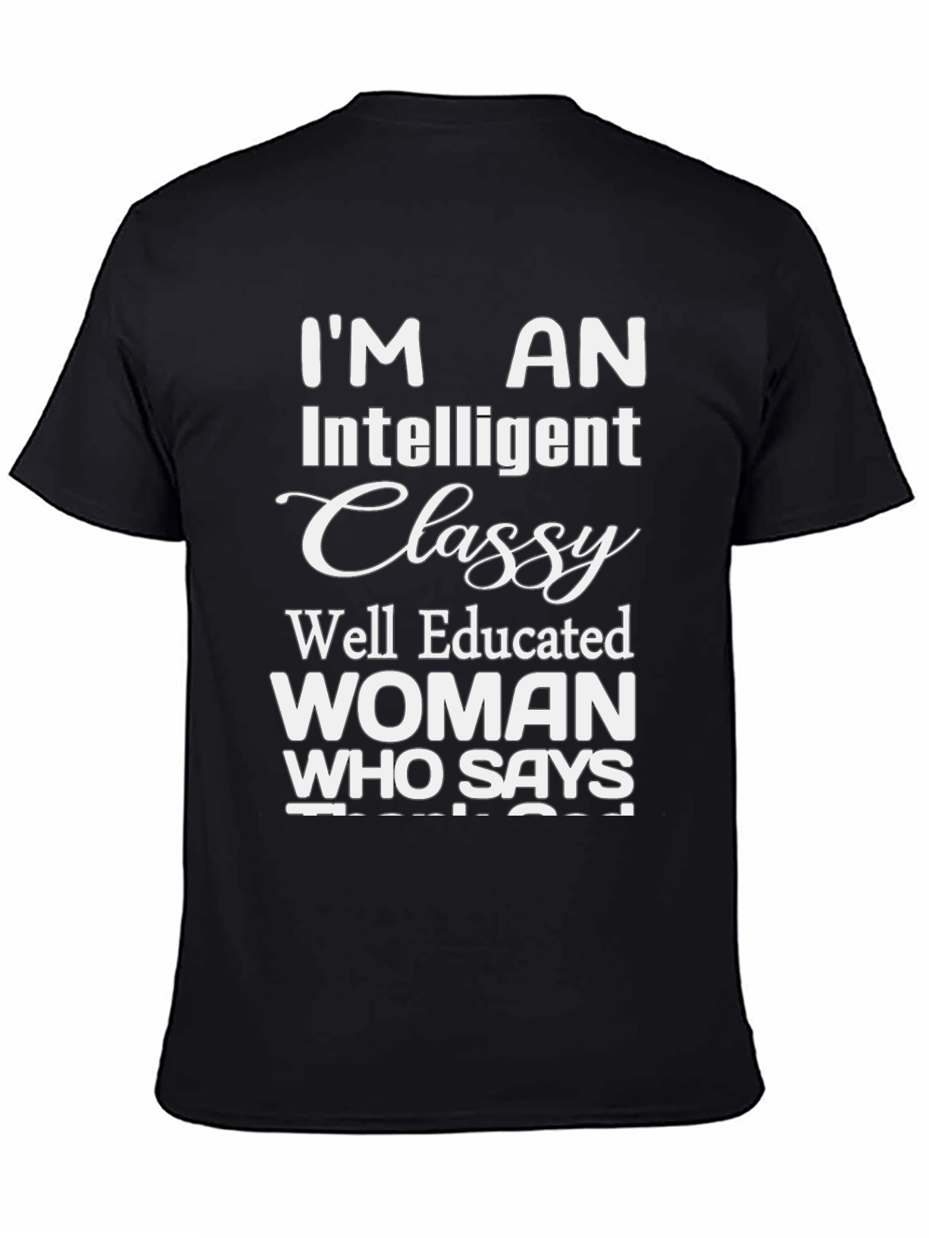 Black Intelligent Classy Woman Graphic Tee view 4
